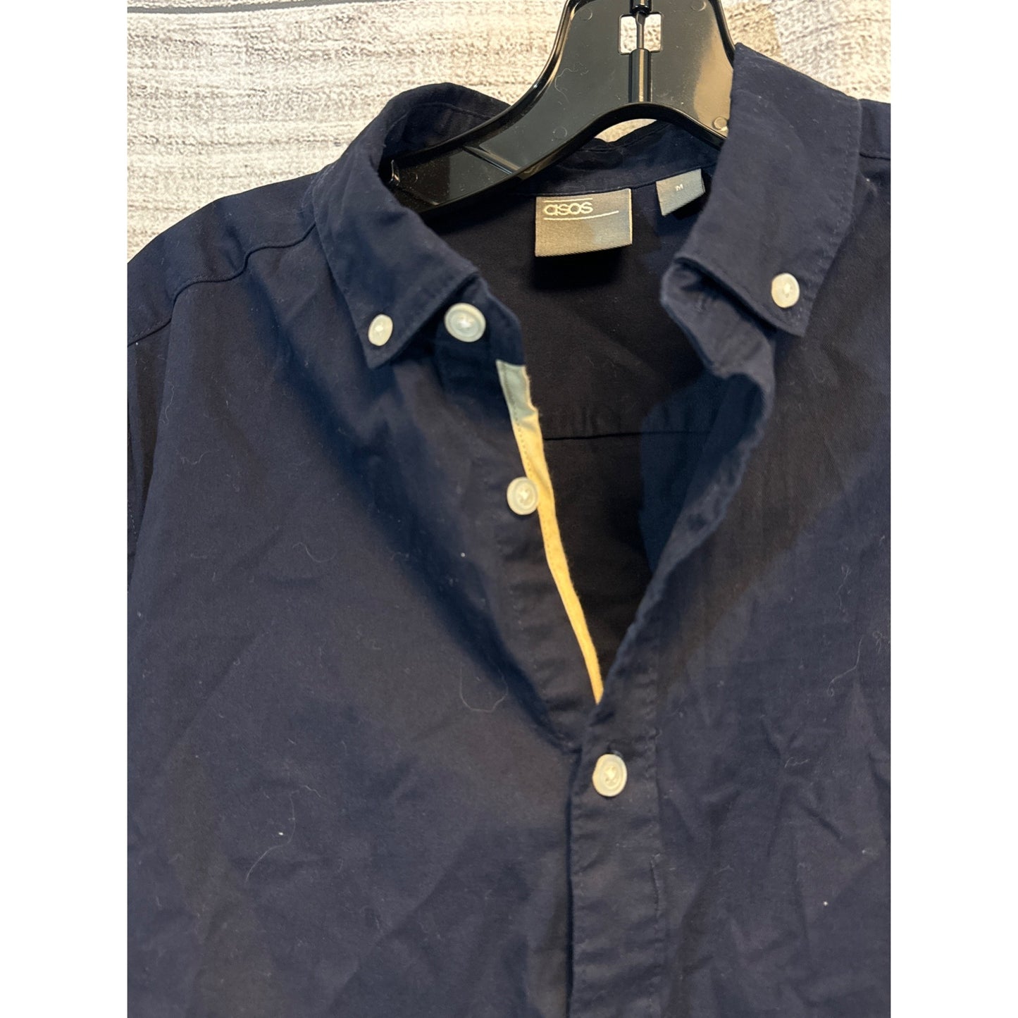 ASOS Mens Navy Long Sleeve Button-Down Shirt M