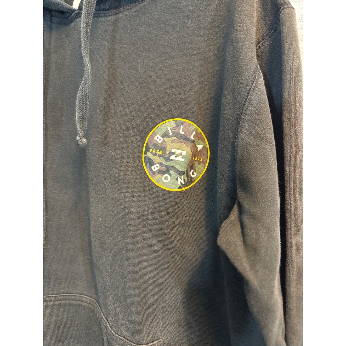 Billabong Mens Hoodie Camo Sweatshirt Black L