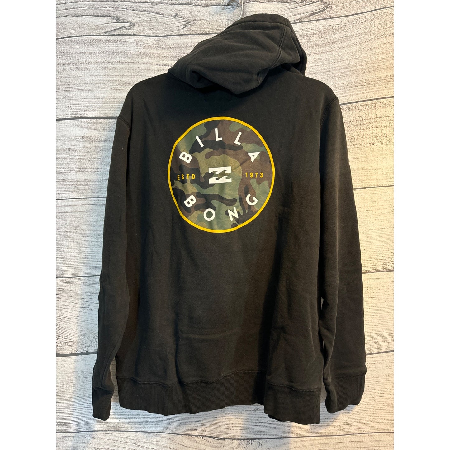 Billabong Mens Hoodie Camo Sweatshirt Black L