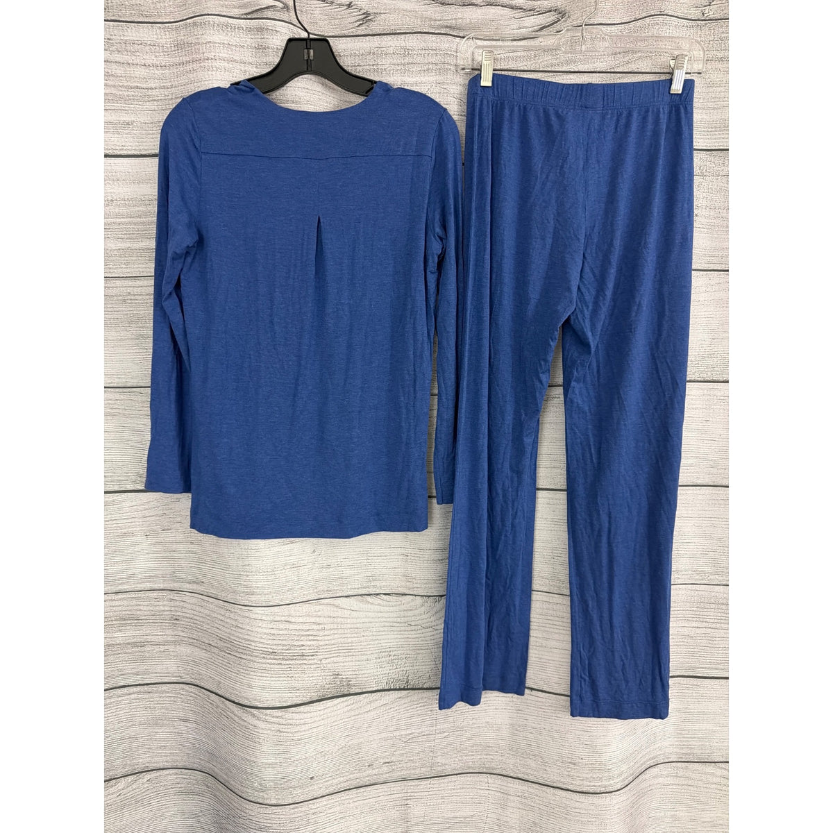 Hanro Blue Pajama Set With Long-Sleeve Top & Pants Size XS