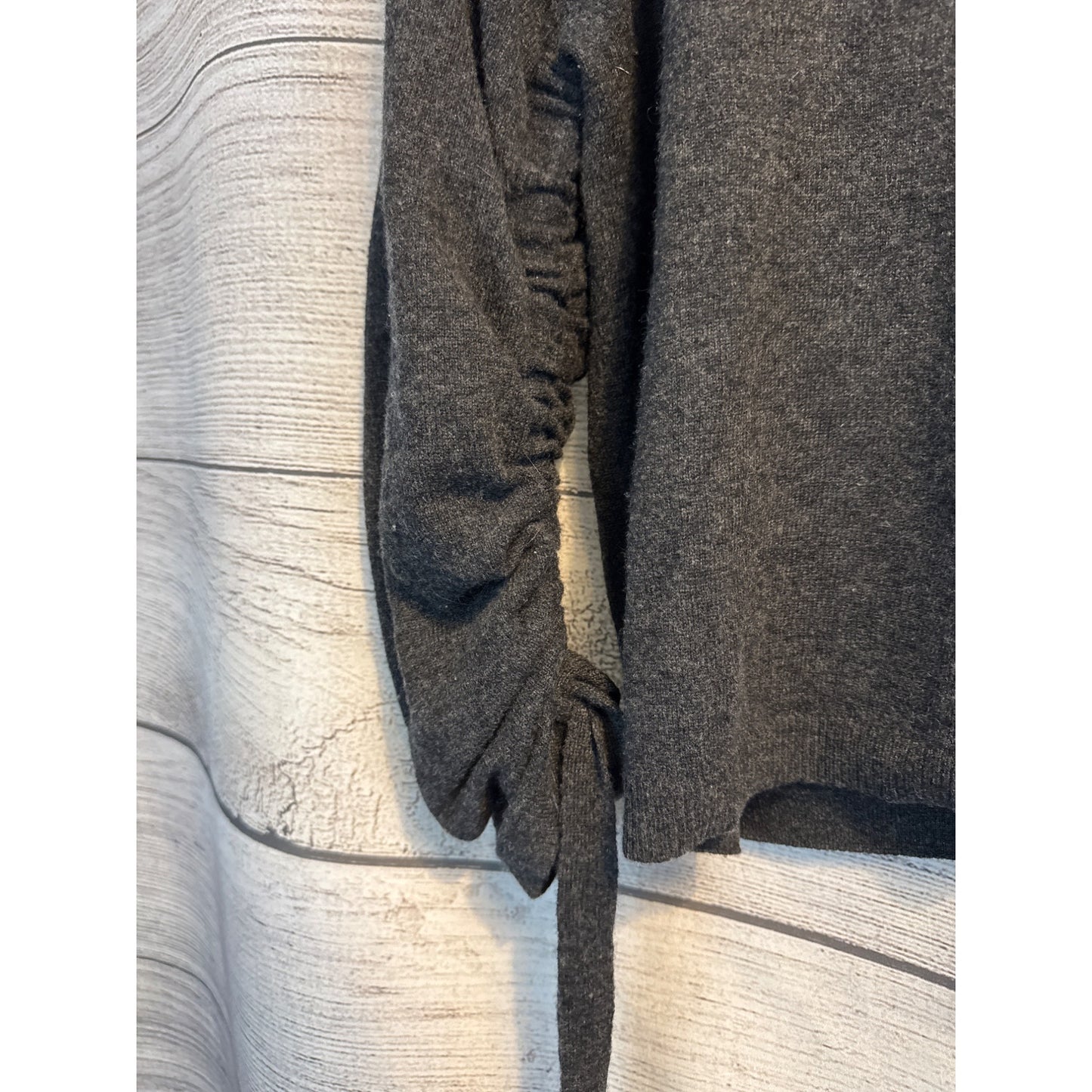 Autumn Cashmere Ruched Sleeve Tie Detail Sweater Size XS