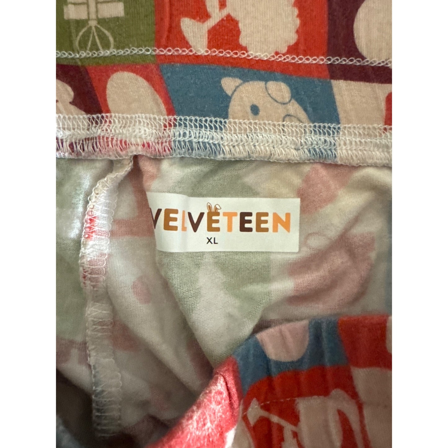 Velveteen Christmas Print Pajama Pants XL