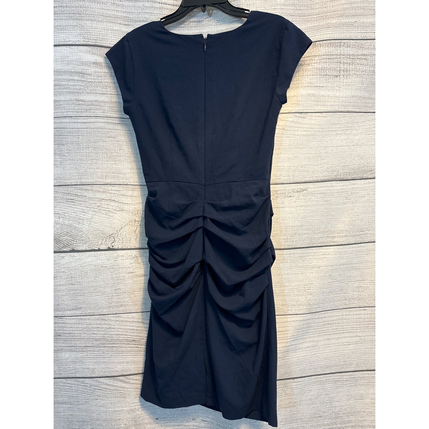 BCBGMAXAZRIA Navy Joana Ruched Fitted Mini Pencil Dress Size 8