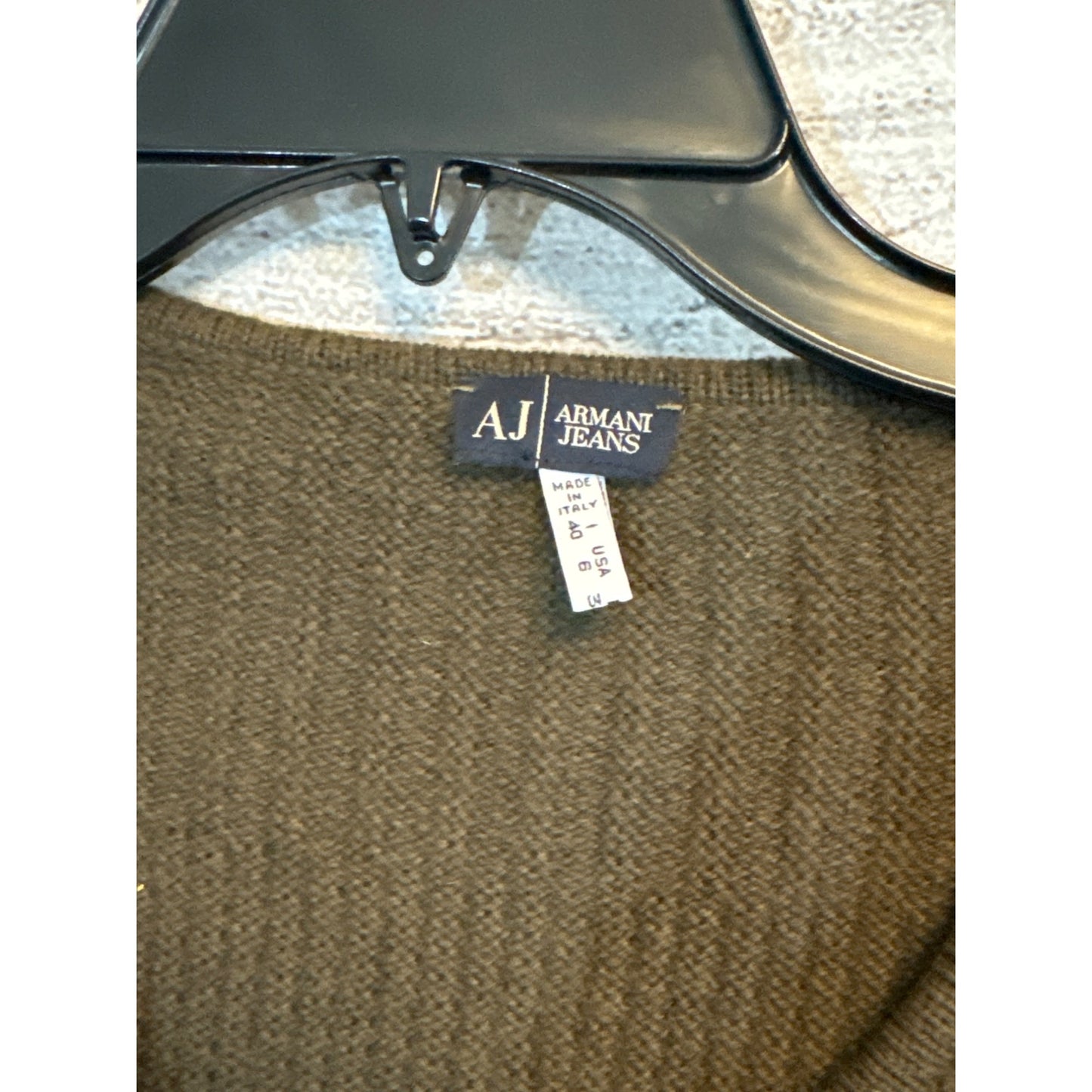 Armani Jeans V-Neck Buttoned Side Sweater Brown S