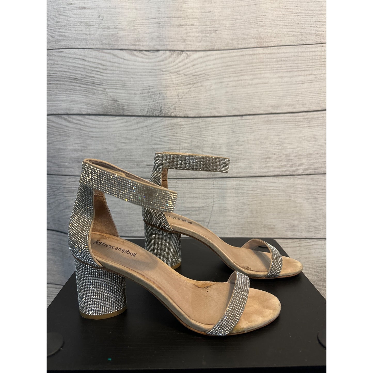 Jeffrey Campbell Sparkly Laura Ankle Strap Sandal Size 9