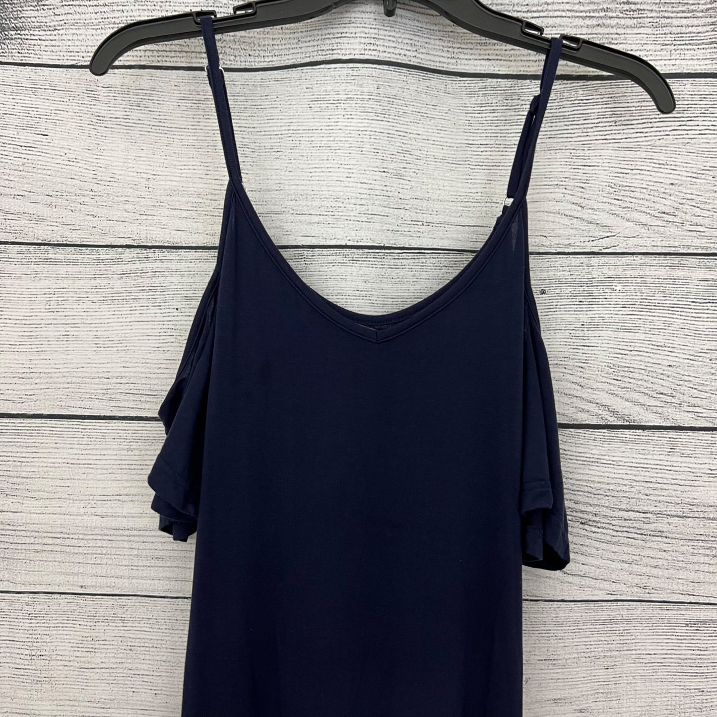 Thanth Navy Cold-Shoulder Maxi Dress With Spaghetti Straps, Size L