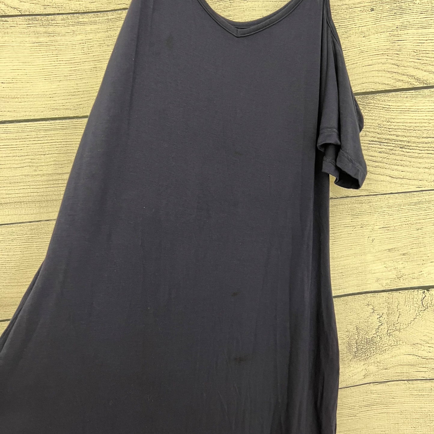 Thanth Navy Cold-Shoulder Maxi Dress With Spaghetti Straps, Size L
