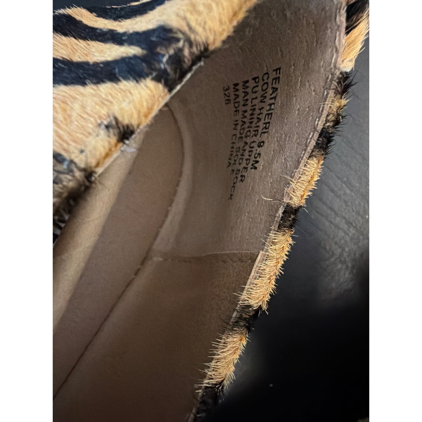 NWOB Steve Madden Zebra Stripe Pointed-Toe Loafers Size 9.5
