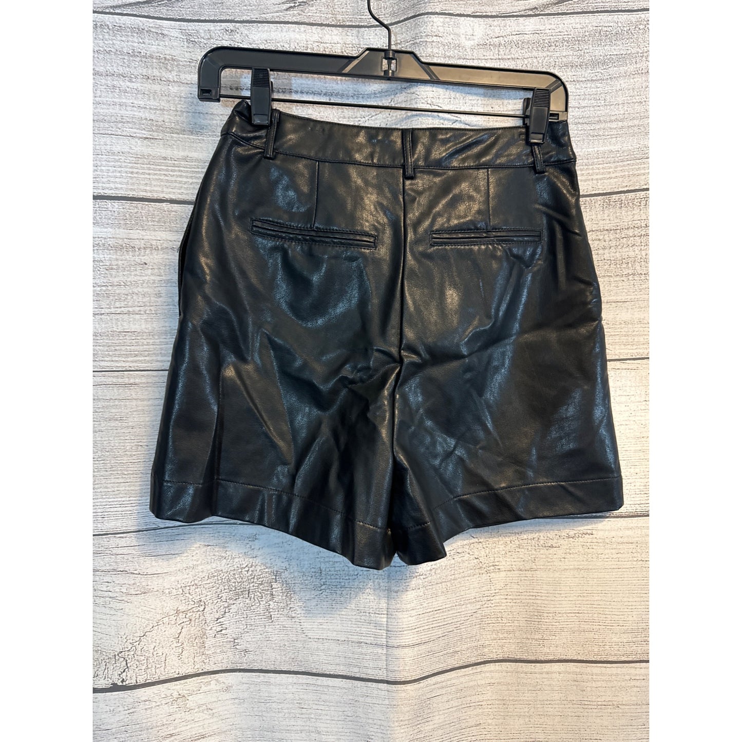 NWOT Moodie Black Faux Leather Shorts Size S