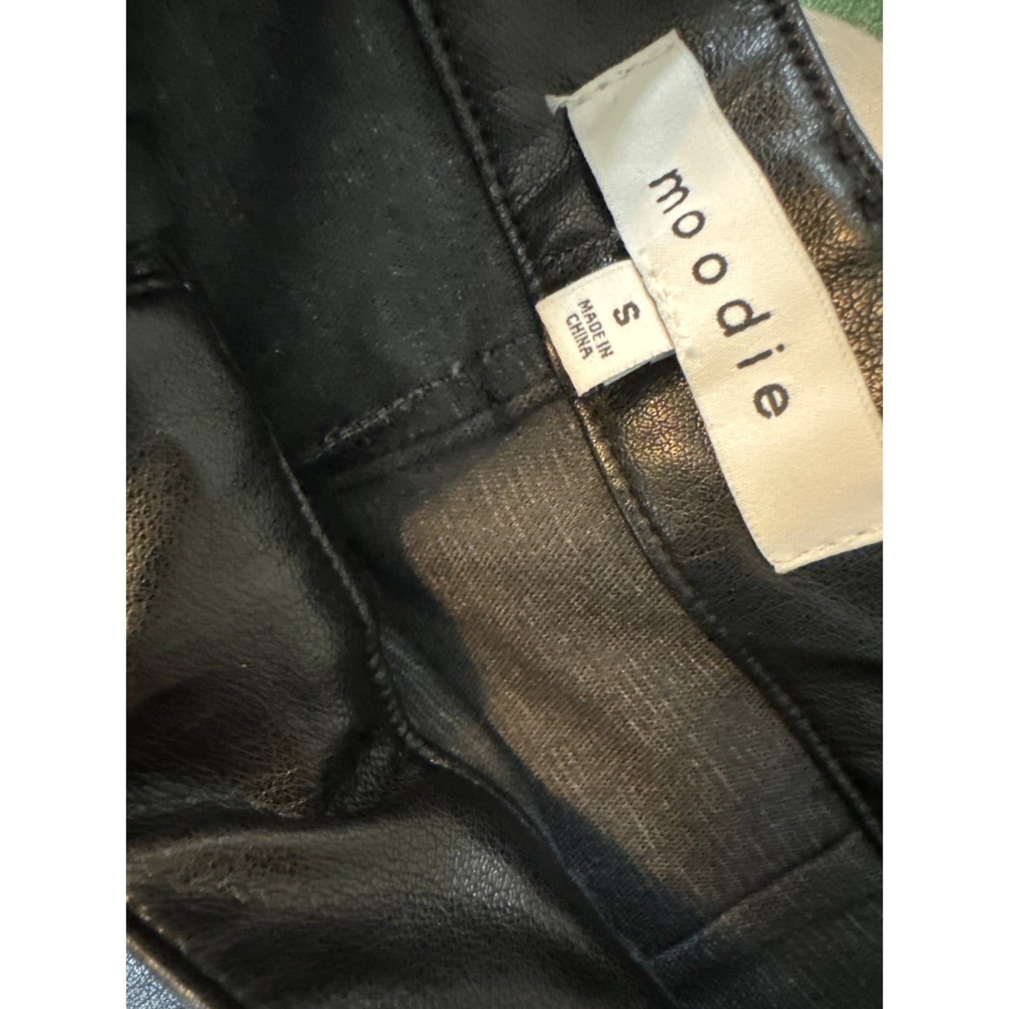 NWOT Moodie Black Faux Leather Shorts Size S