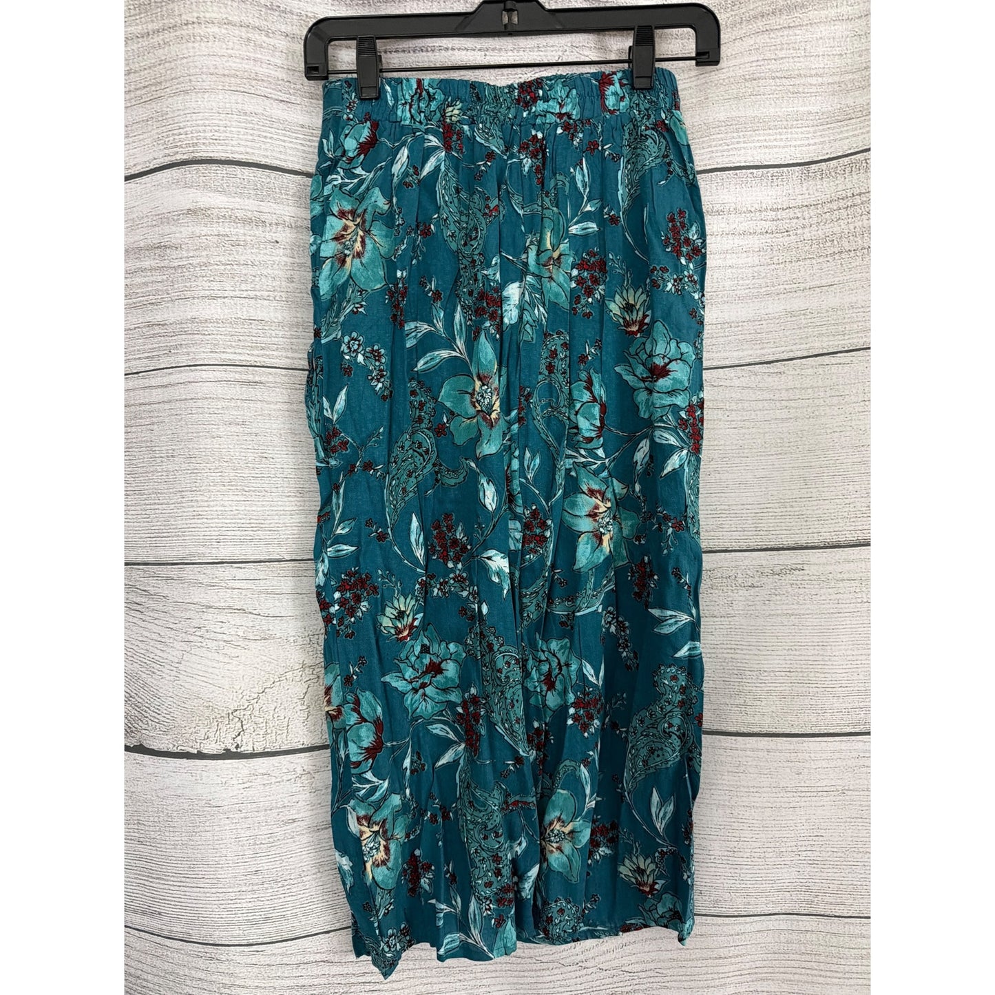 NWT Band of The Free Celene Teal Floral Layered Midi Skirt Size S