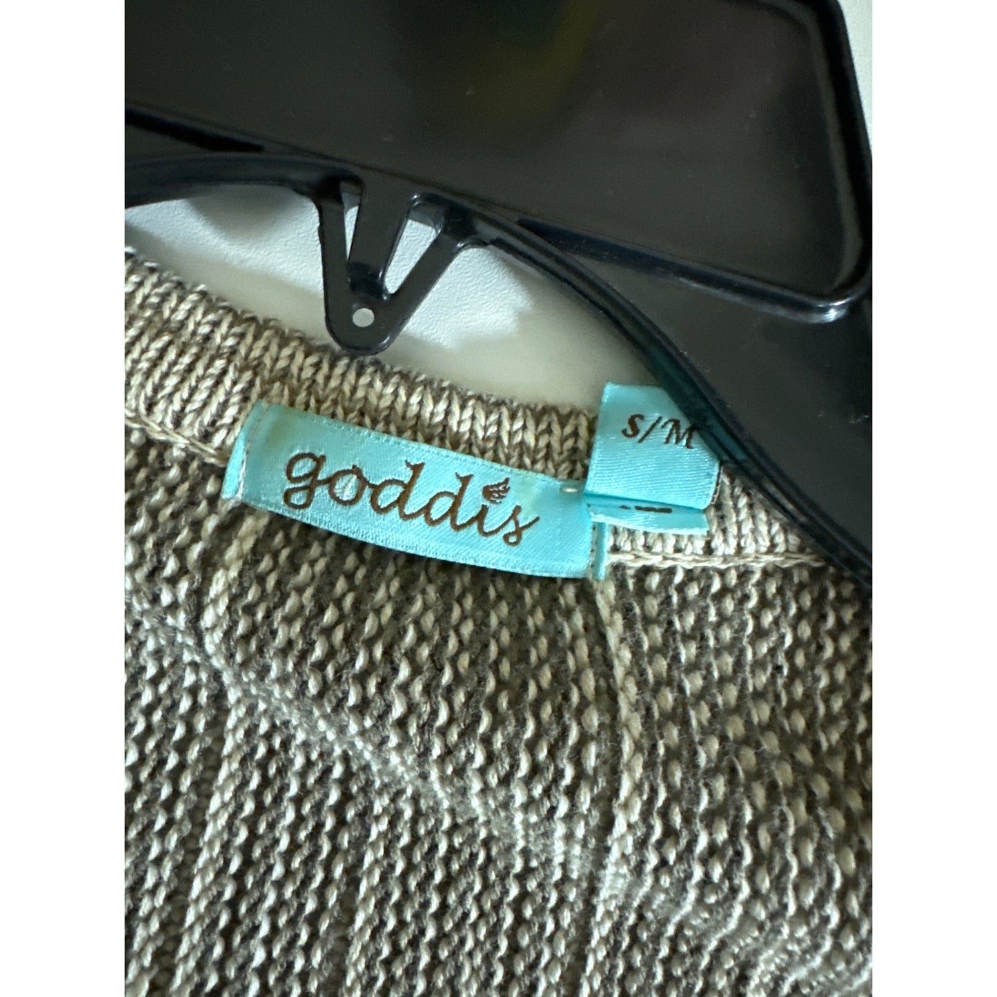 Goddis Ribbed Open Front Cardigan Sweater Size S/M