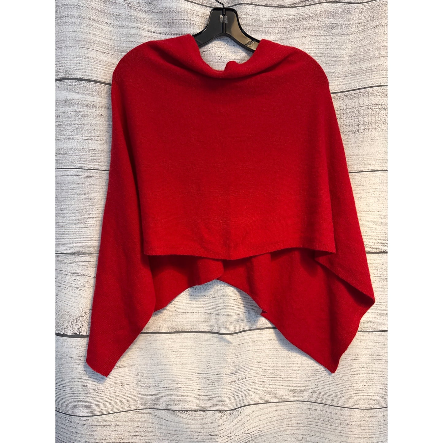 Louisa Perini Cashmere Wool Blend Red Poncho