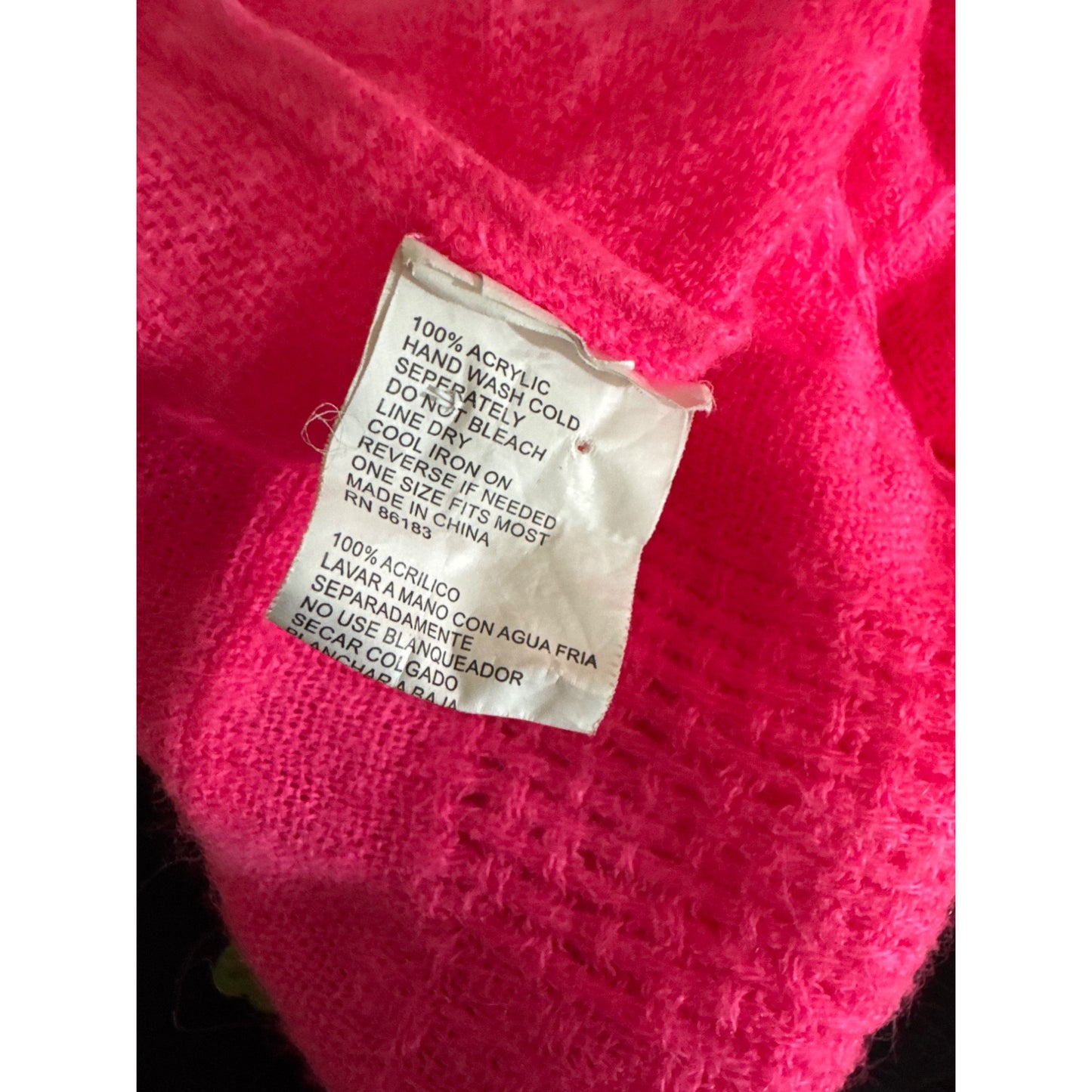 Hot Pink Acrylic Infinity Scarf One Size
