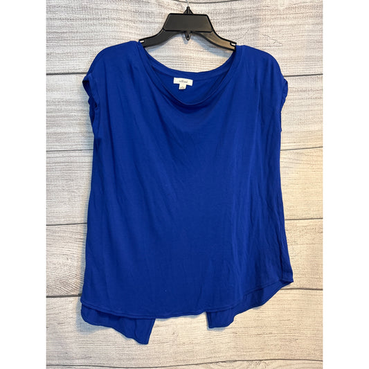 Aritzia Wilfred Royal Blue Short Sleeve Drape Top Size S