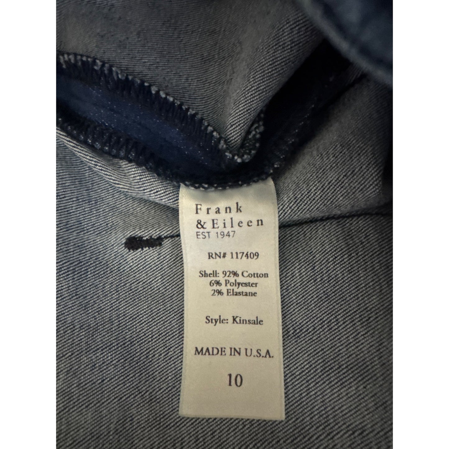 Frank & Eileen Kinsale Jean 1977 Medium Wash Size 10