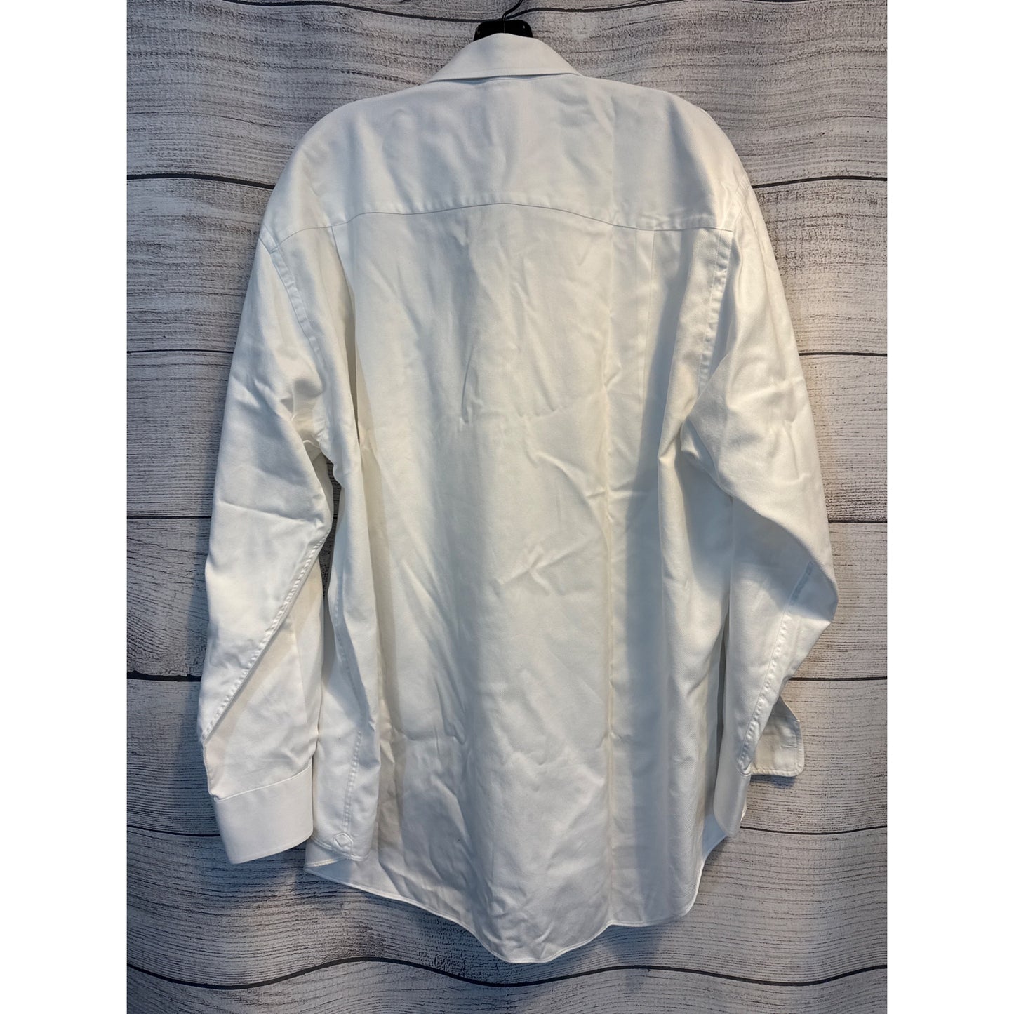 David Donahue Mens White Long-Sleeve Dress Shirt Size 18 34/35