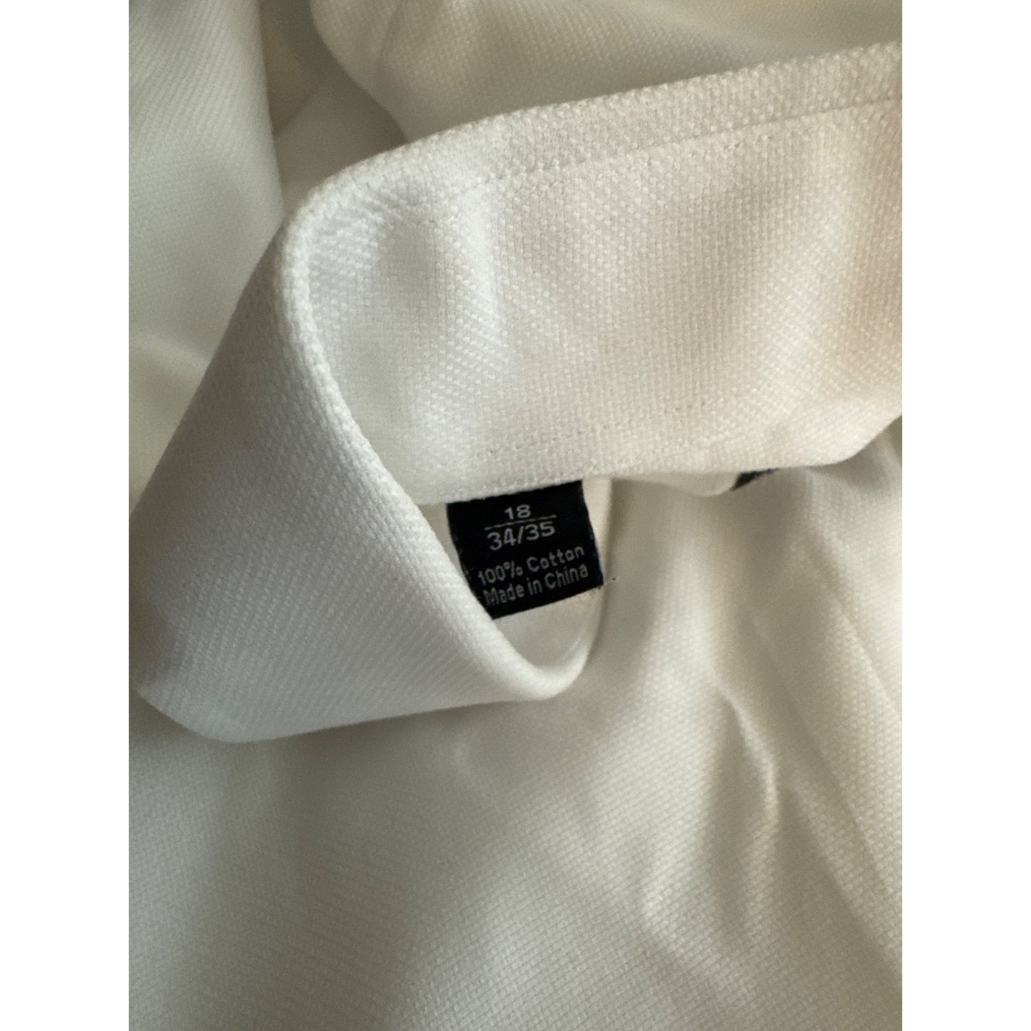 David Donahue Mens White Long-Sleeve Dress Shirt Size 18 34/35