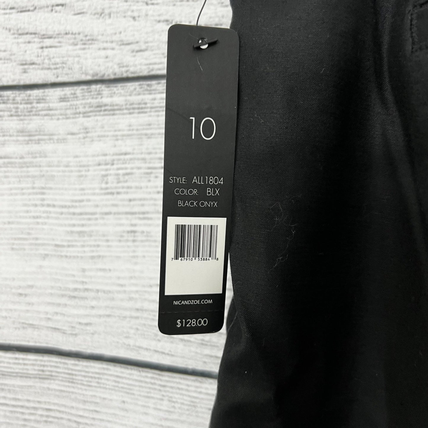 NWT Nic+Zoe Black Onyx Straight-Leg Pants Size 10