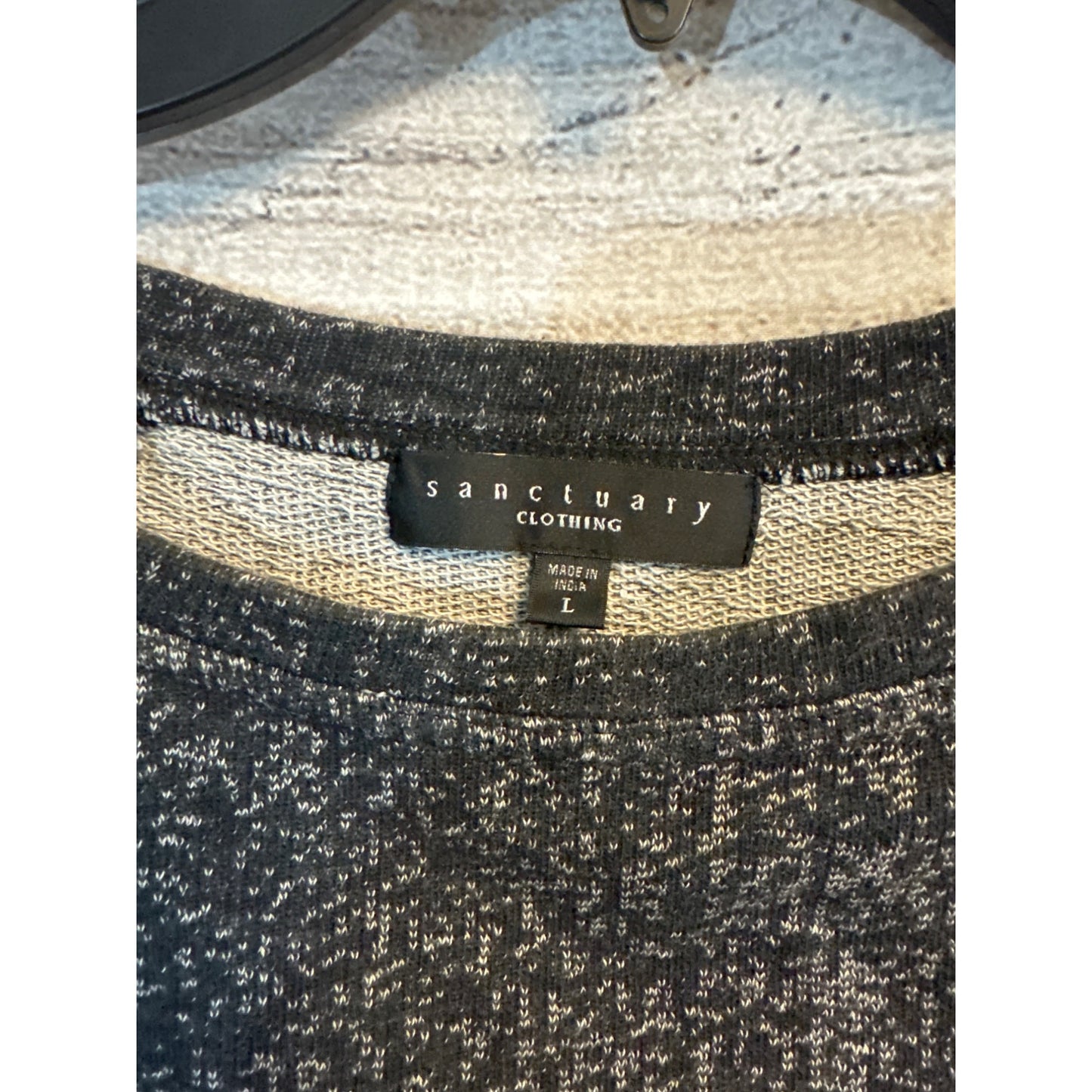 Sanctuary Black & White Long Sleeve Sweater/Tunic With Faux Leather Accents Size L