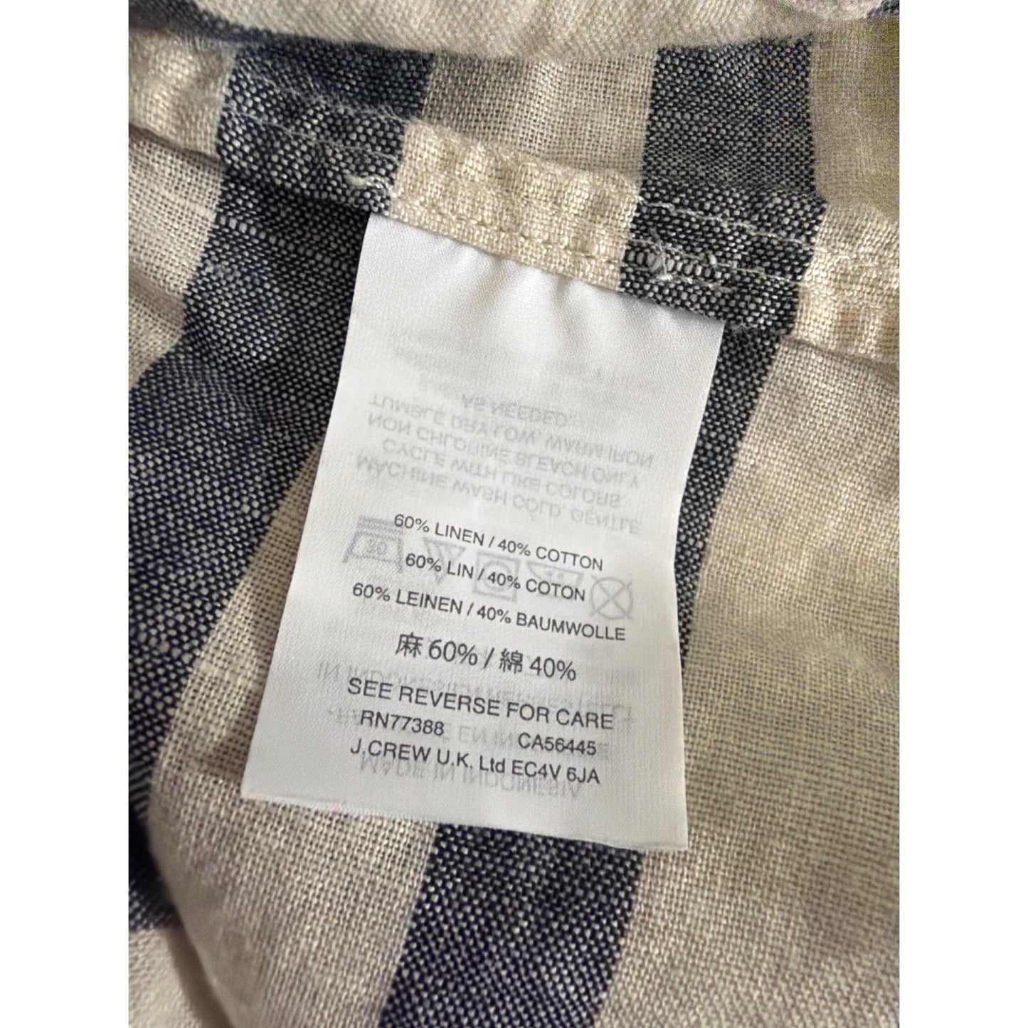 J.CrewBlue & White Striped Linen-Cotton Racerback Tank Dress Size XS