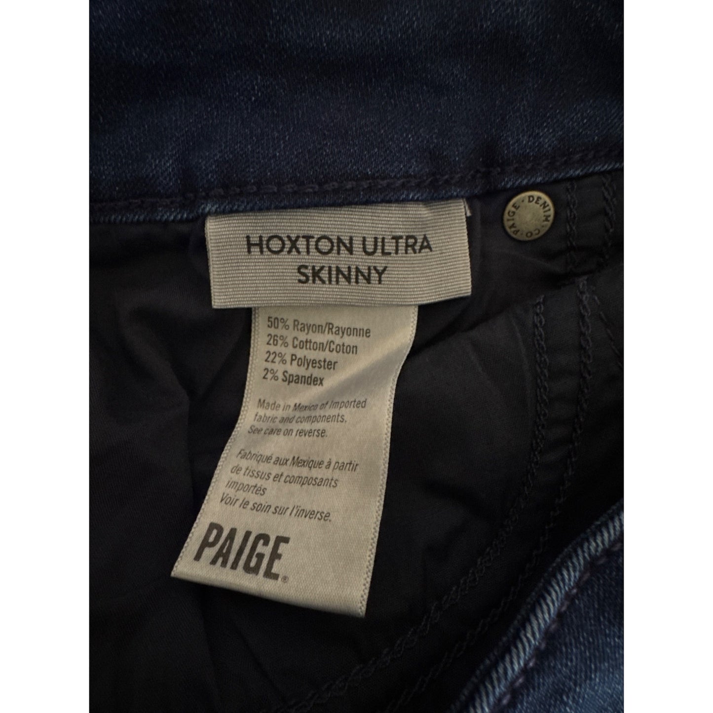 Paige Hoxton Ultra Skinny Jeans Size 30