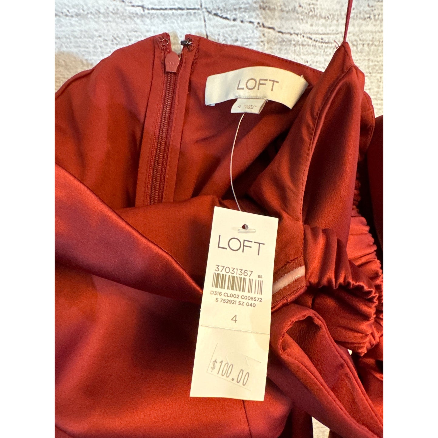 NWT Loft Off-Shoulder Red Dress With Bow Detail Size 4