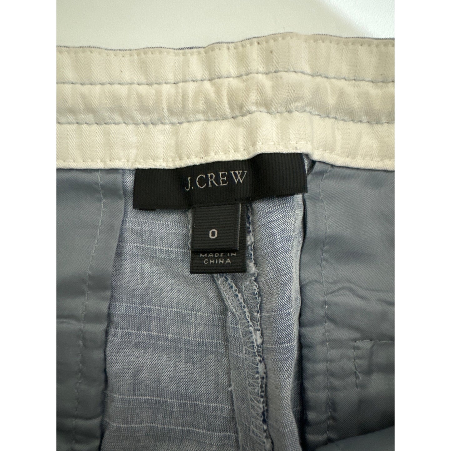 J.Crew Women's Striped Linen-Blend Drawstring Shorts Size 0