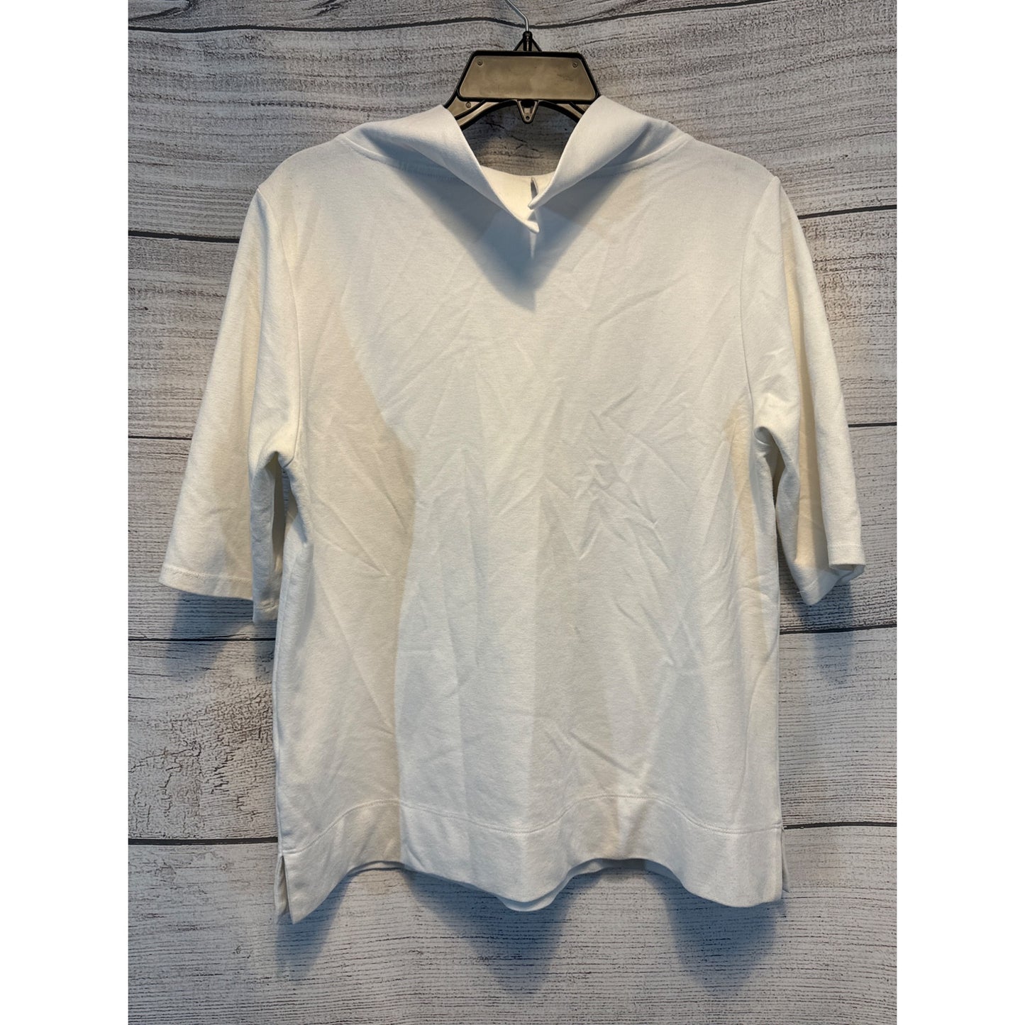 Hobbs White 3/4 Sleeve Turtleneck Top Size L