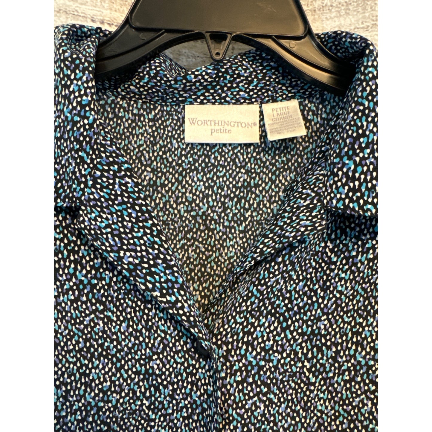 Worthington Petite Short-Sleeve Button-Up Shirt Size LP