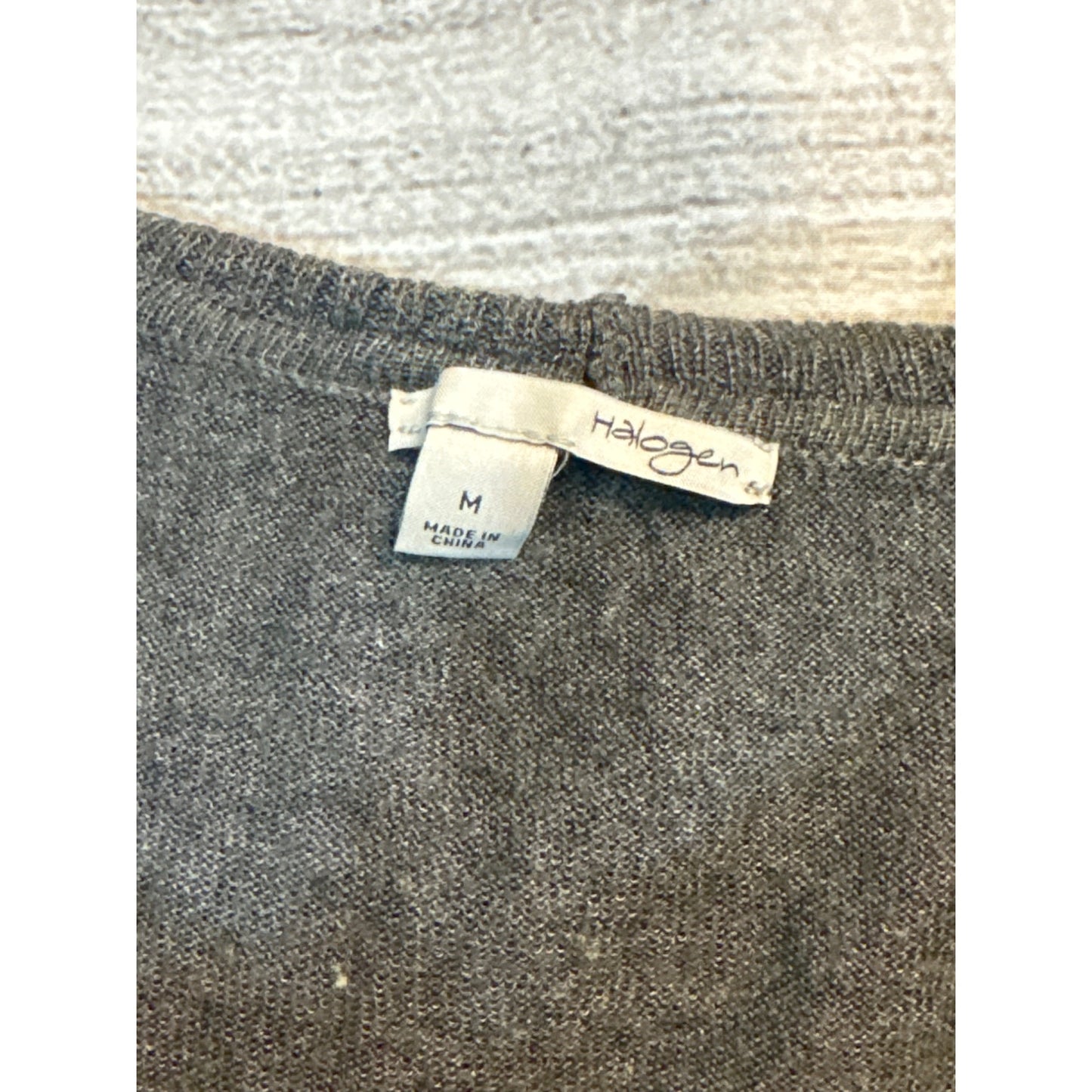 Halogen Gray Off-Shoulder Cowl Neck Sweater M