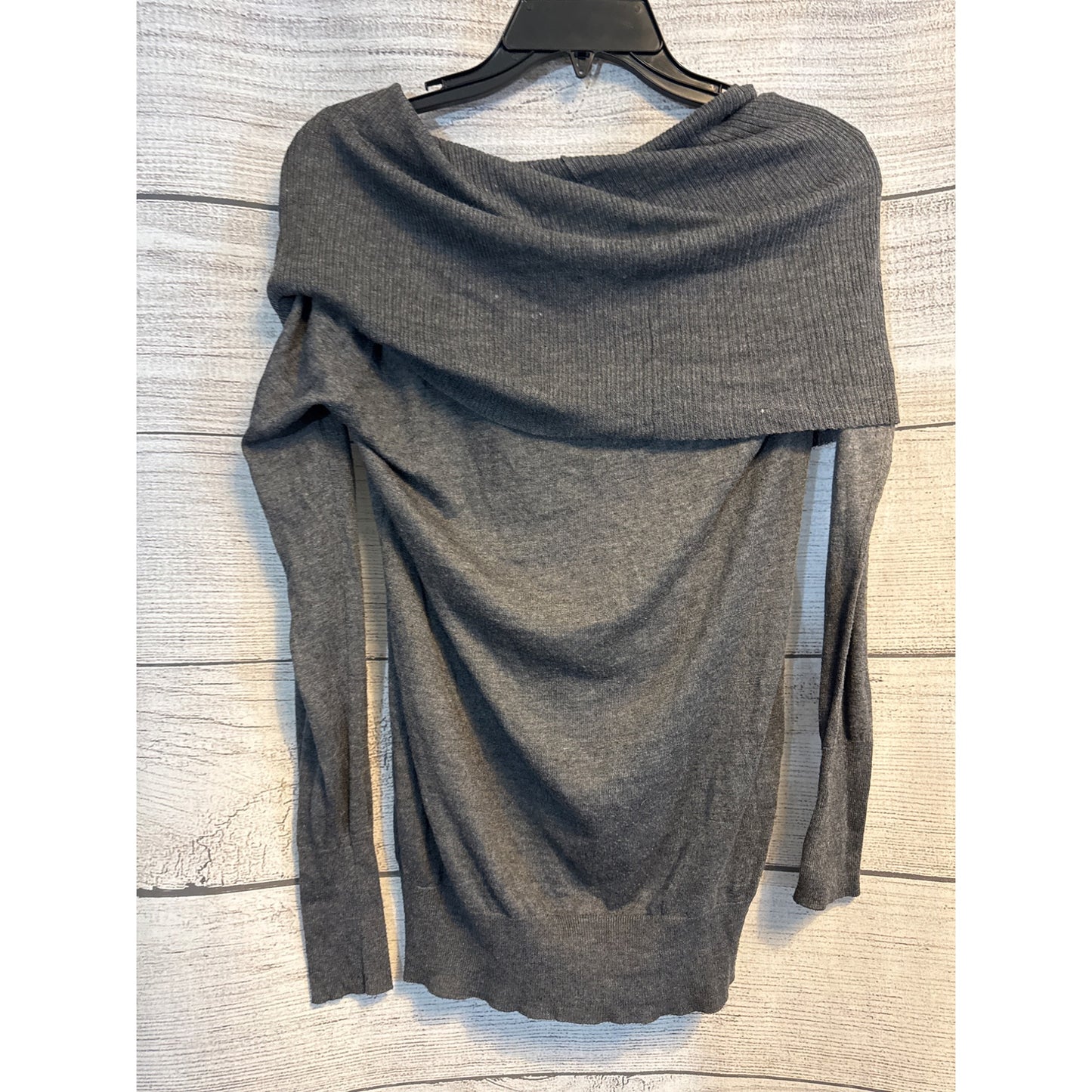 Halogen Gray Off-Shoulder Cowl Neck Sweater M