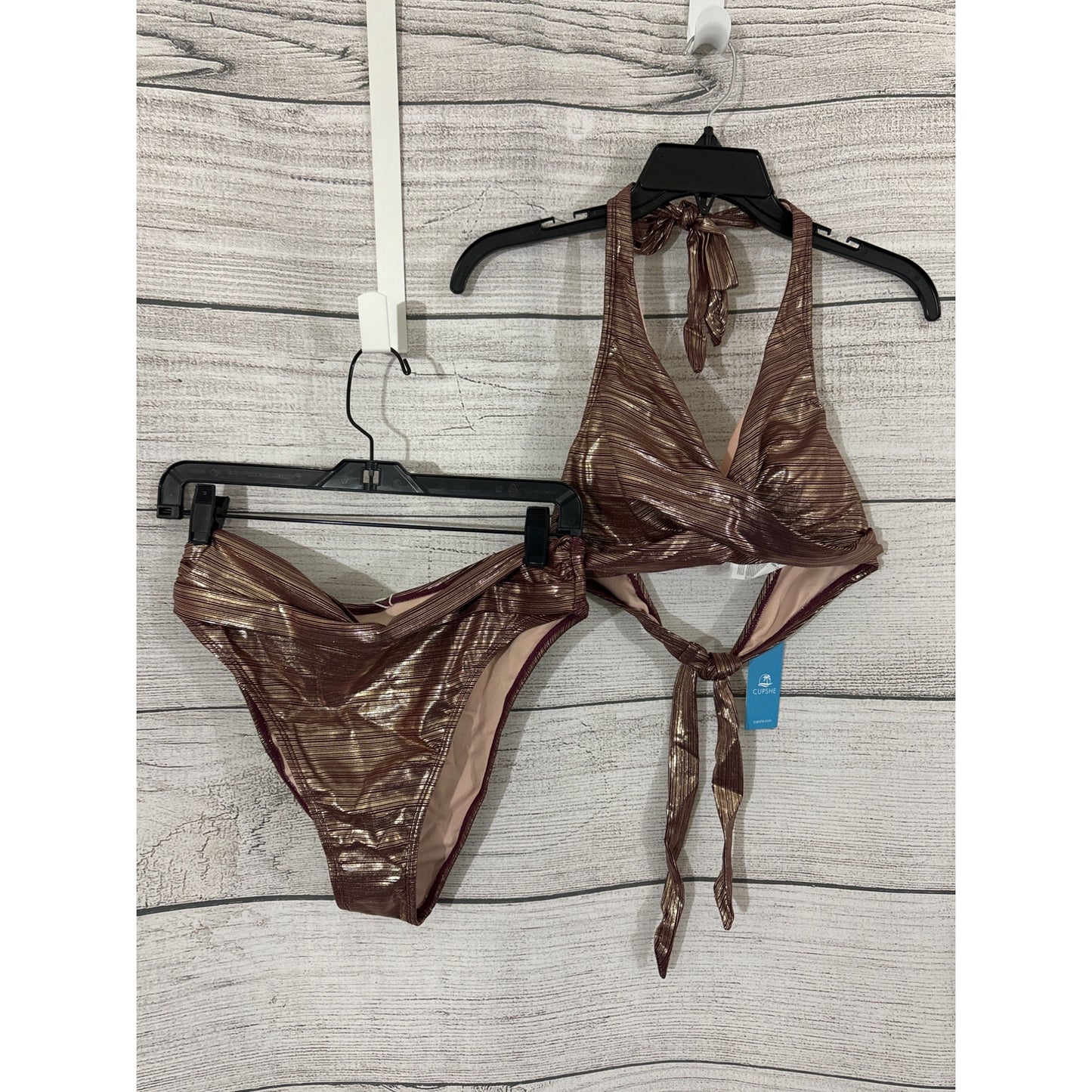 NWT Cupshe Women's Halter Top 2 piece Bikini Size L