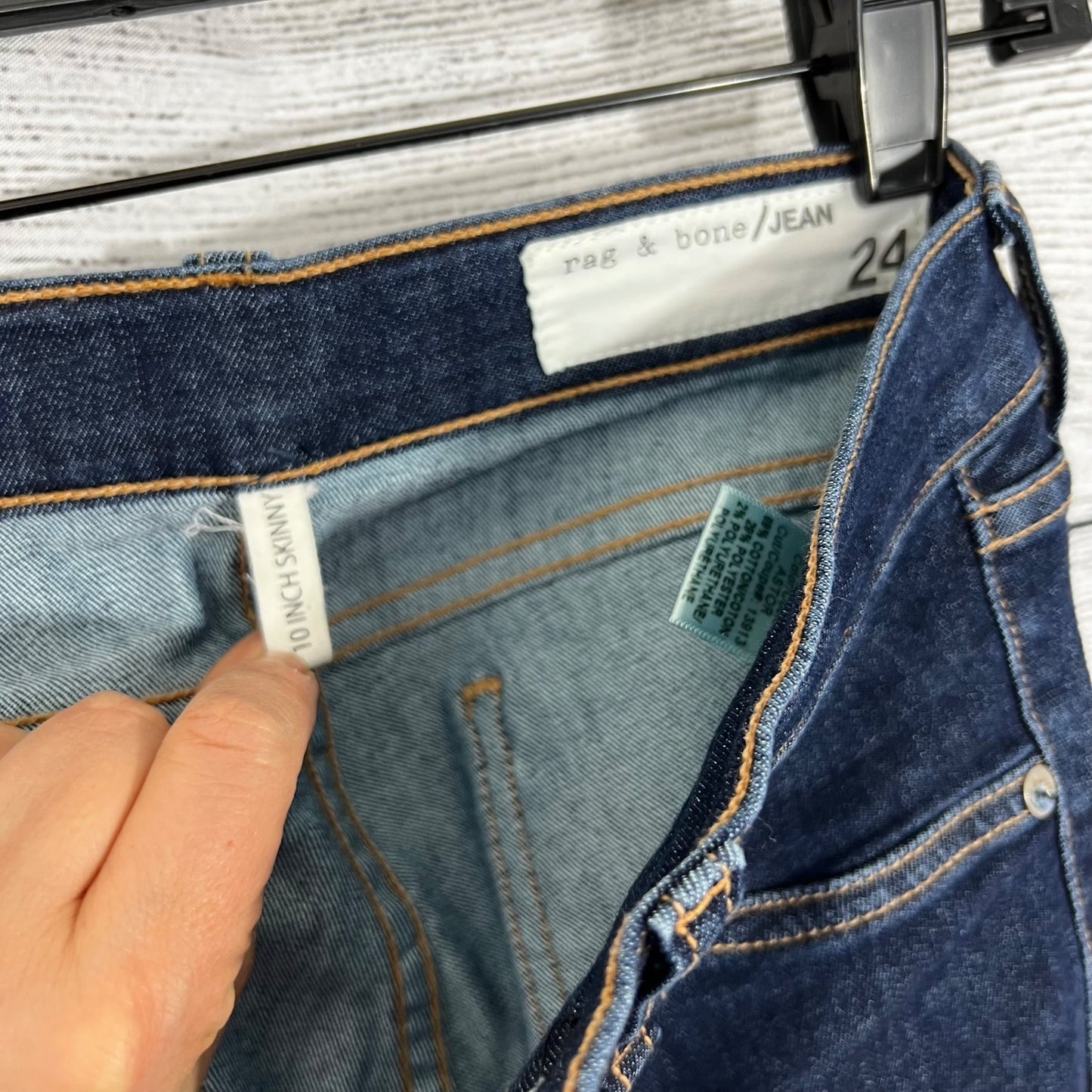 Rag & Bone Skinny Jeans Dark Wash Denim, Size 24