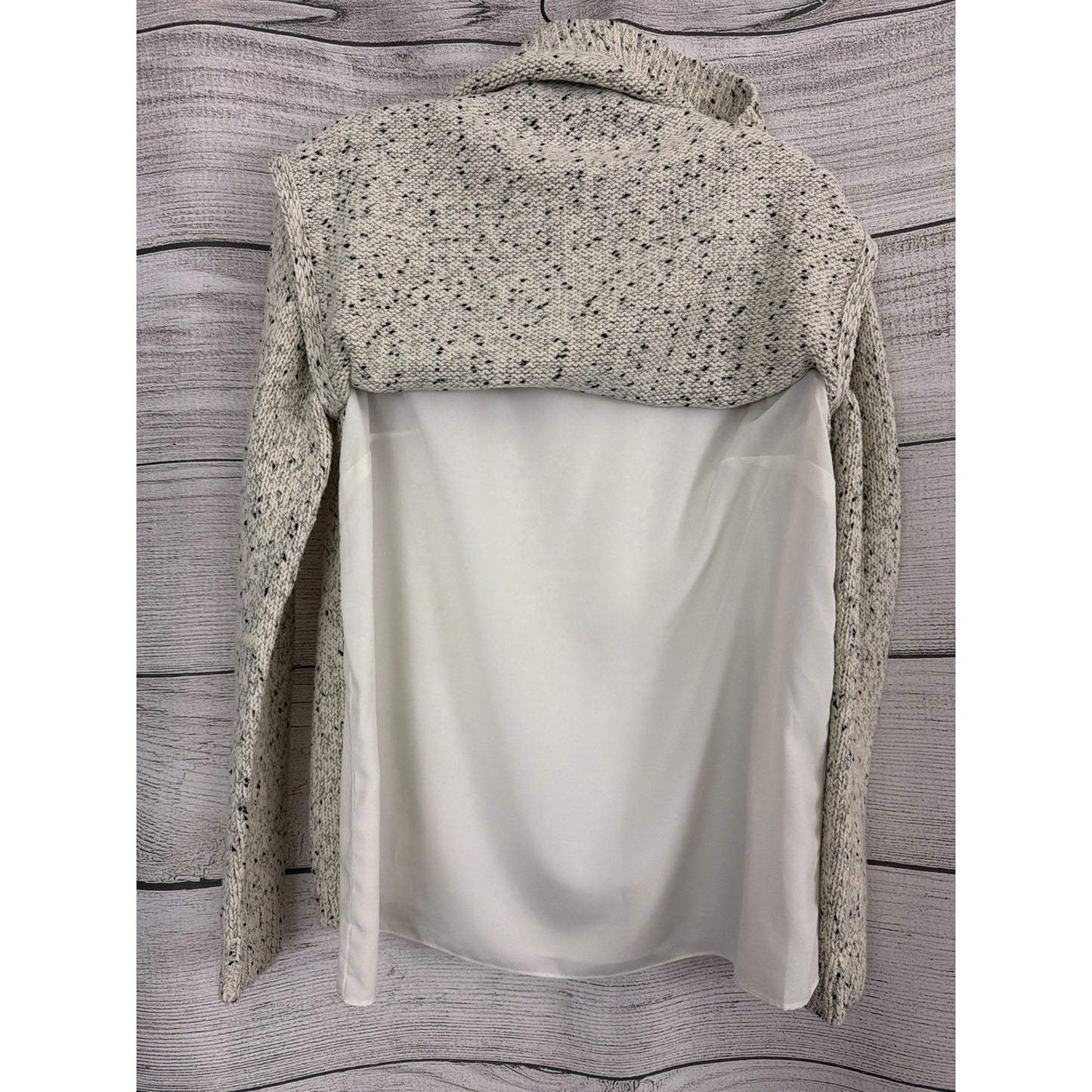 Club Monaco Layered Speckled Knit Sweater W Under Sheer Panel Size M