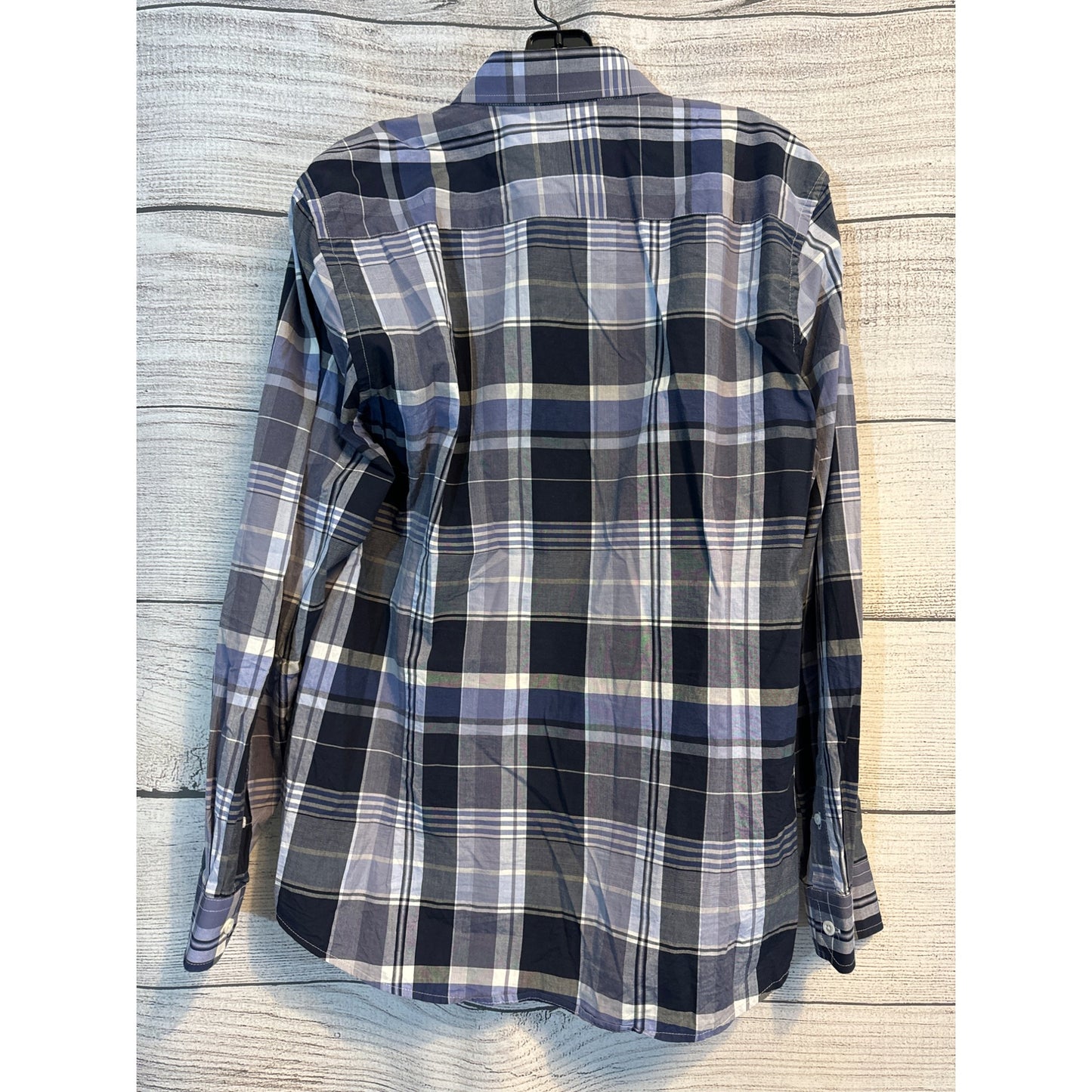 Hyden Yoo Mens Plaid Blue Button down Size L