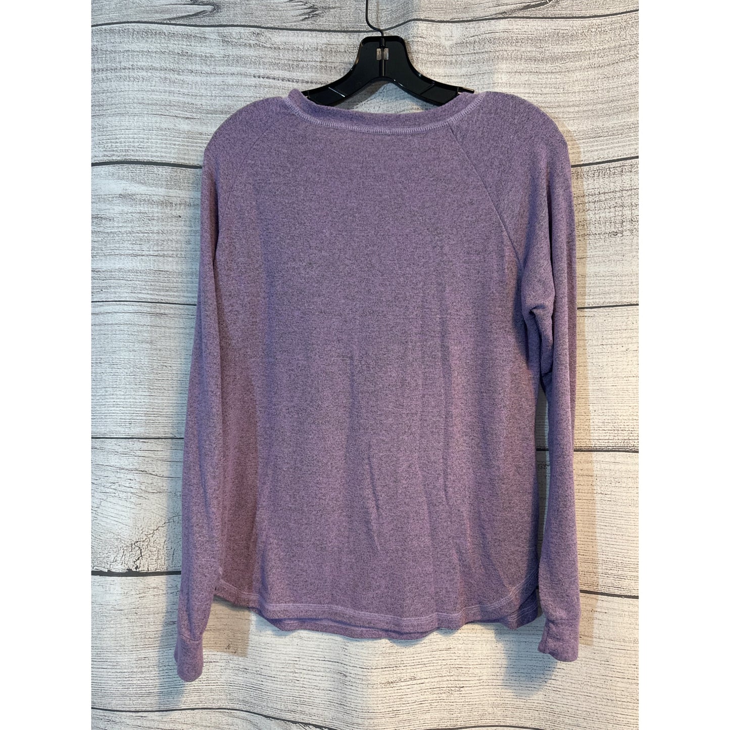 Ekouaer Lavender Long-Sleeve Knit top With Pocket Size L