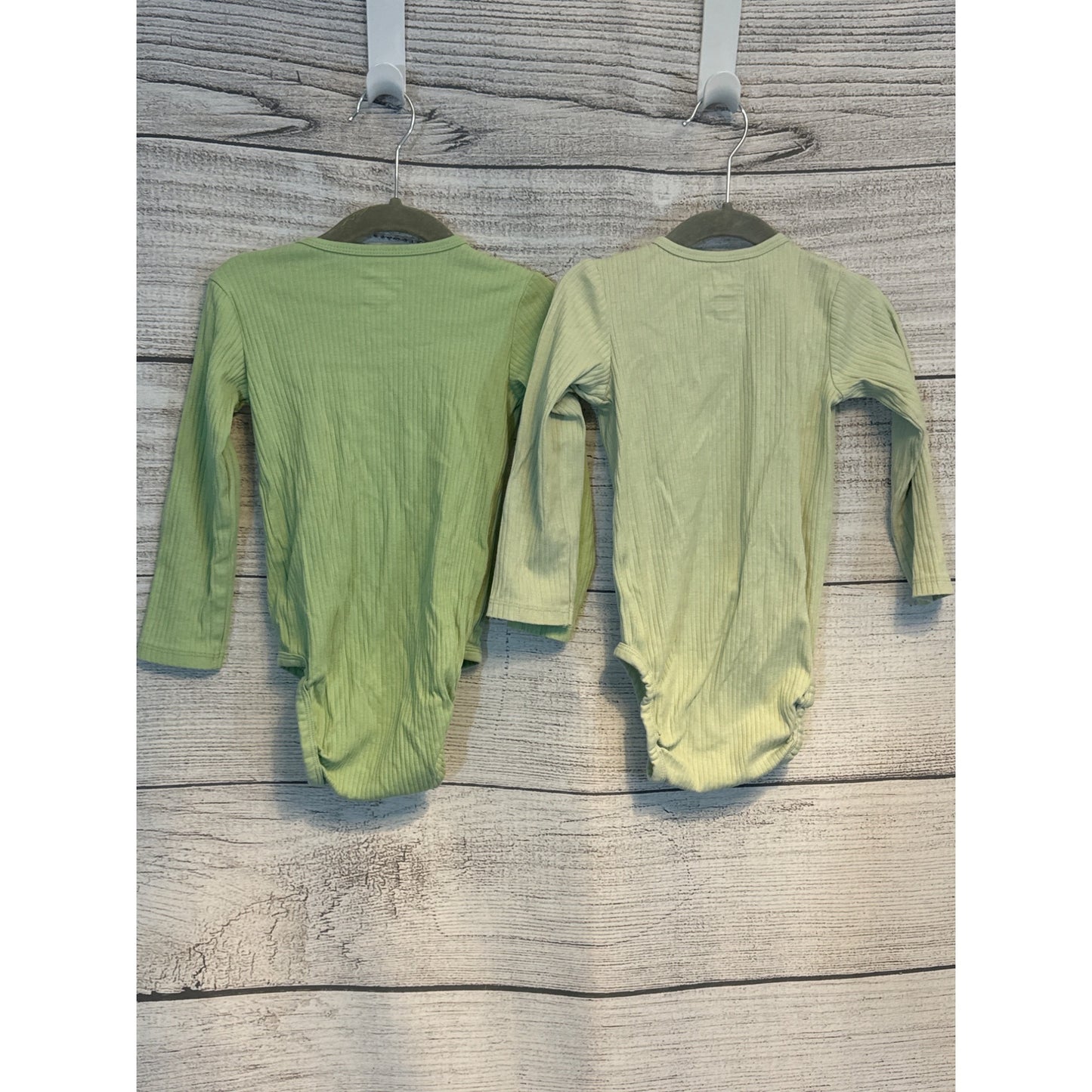 H&M Organic Cotton Long-Sleeve Baby Bodysuits 2-Pack Size 9-12M