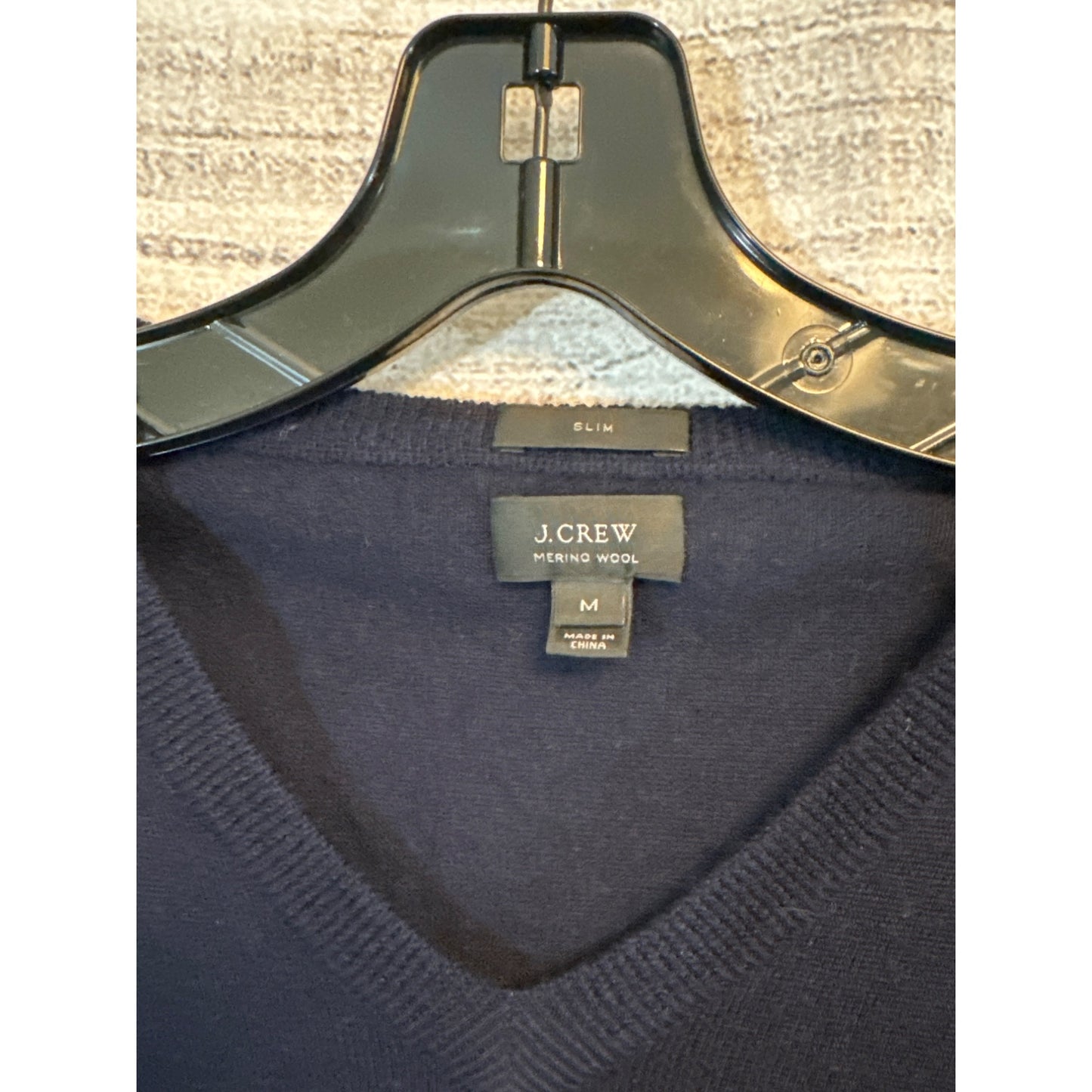J.Crew Mens Slim Merino Wool V-Neck Sweater M