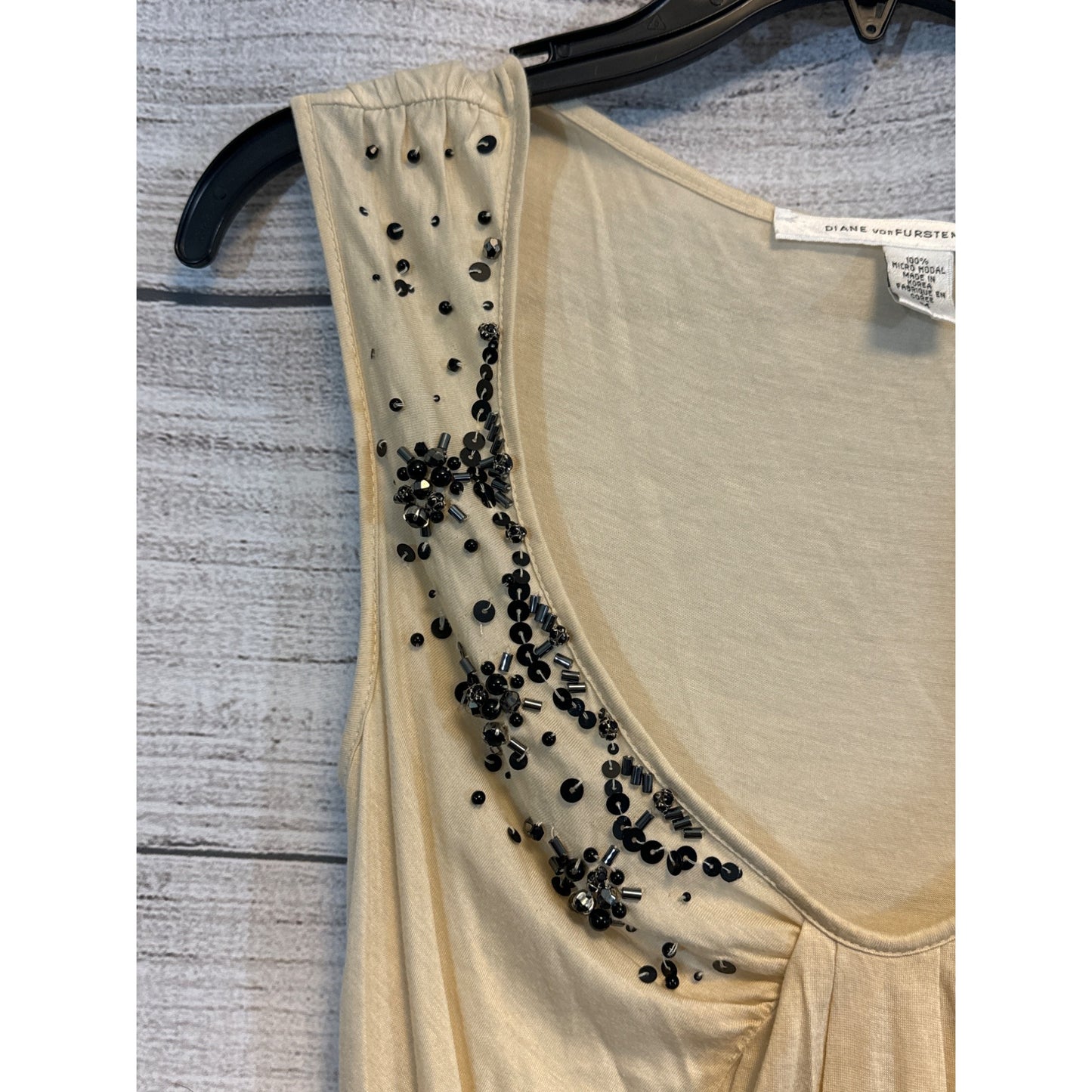 Diane Von Furstenberg Sleeveless Top W/Sequins Size S