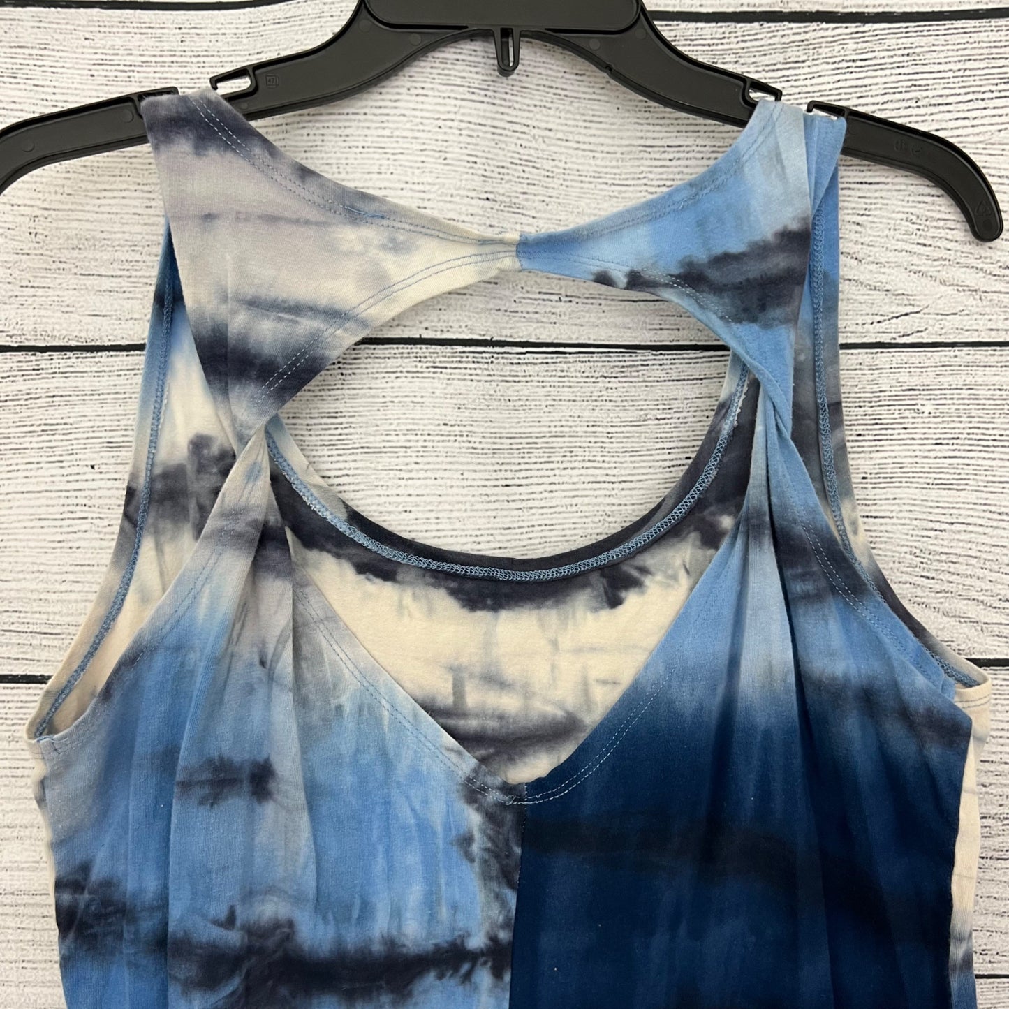 Balance Collection Tie-Dye Sleeveless High-Low Tank Top With Open Back Size L