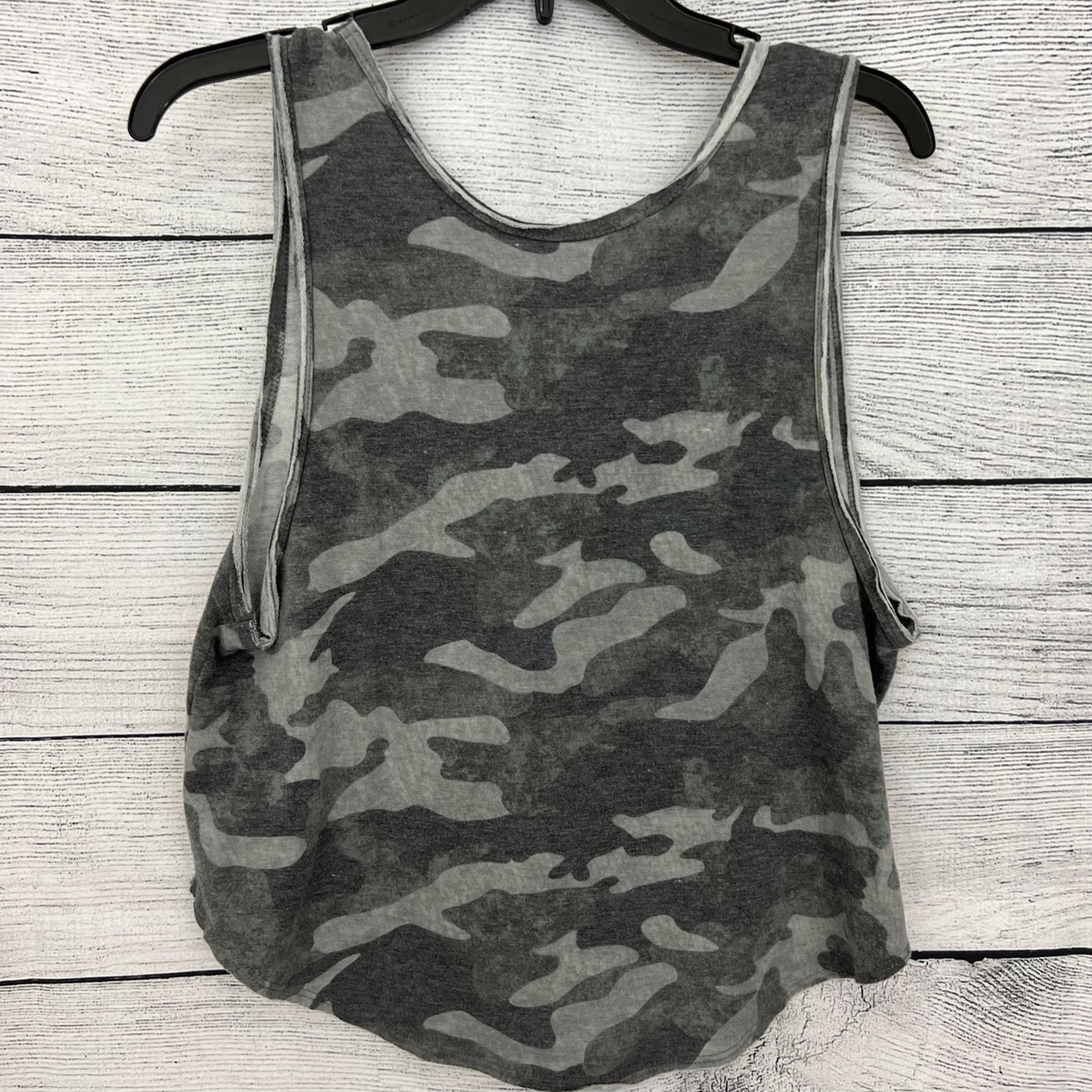 Vintage Havana Camo Print Gray Sleeveless Tank Top, size M
