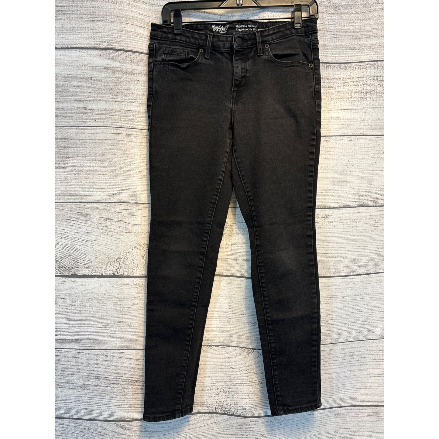 Mossimo Black Denim Mid Rise Skinny Jeans Size 6