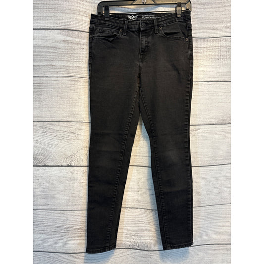 Mossimo Black Denim Mid Rise Skinny Jeans Size 6