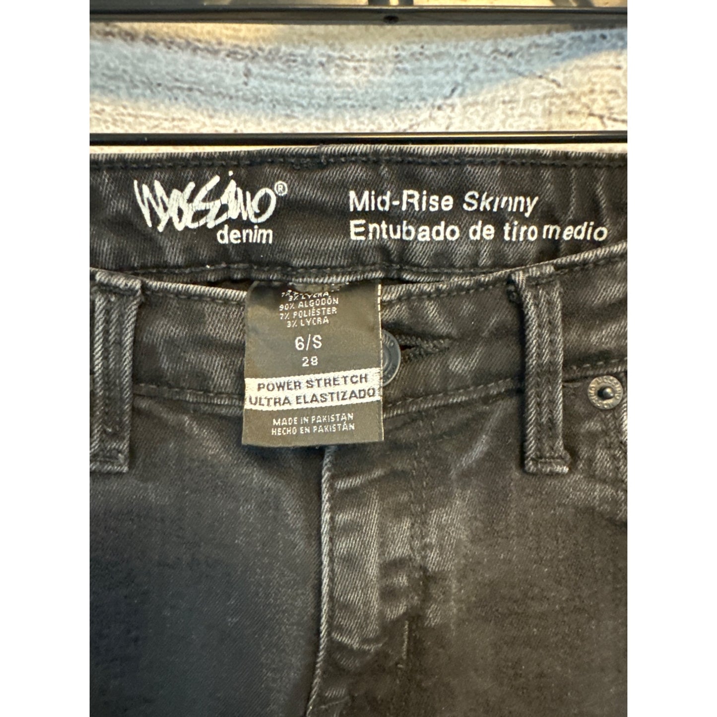 Mossimo Black Denim Mid Rise Skinny Jeans Size 6