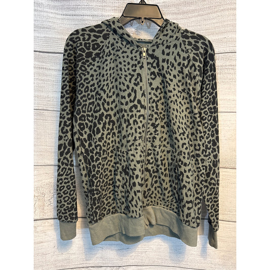 Chaser Green Safari Print Zip Up Hoodie Size M