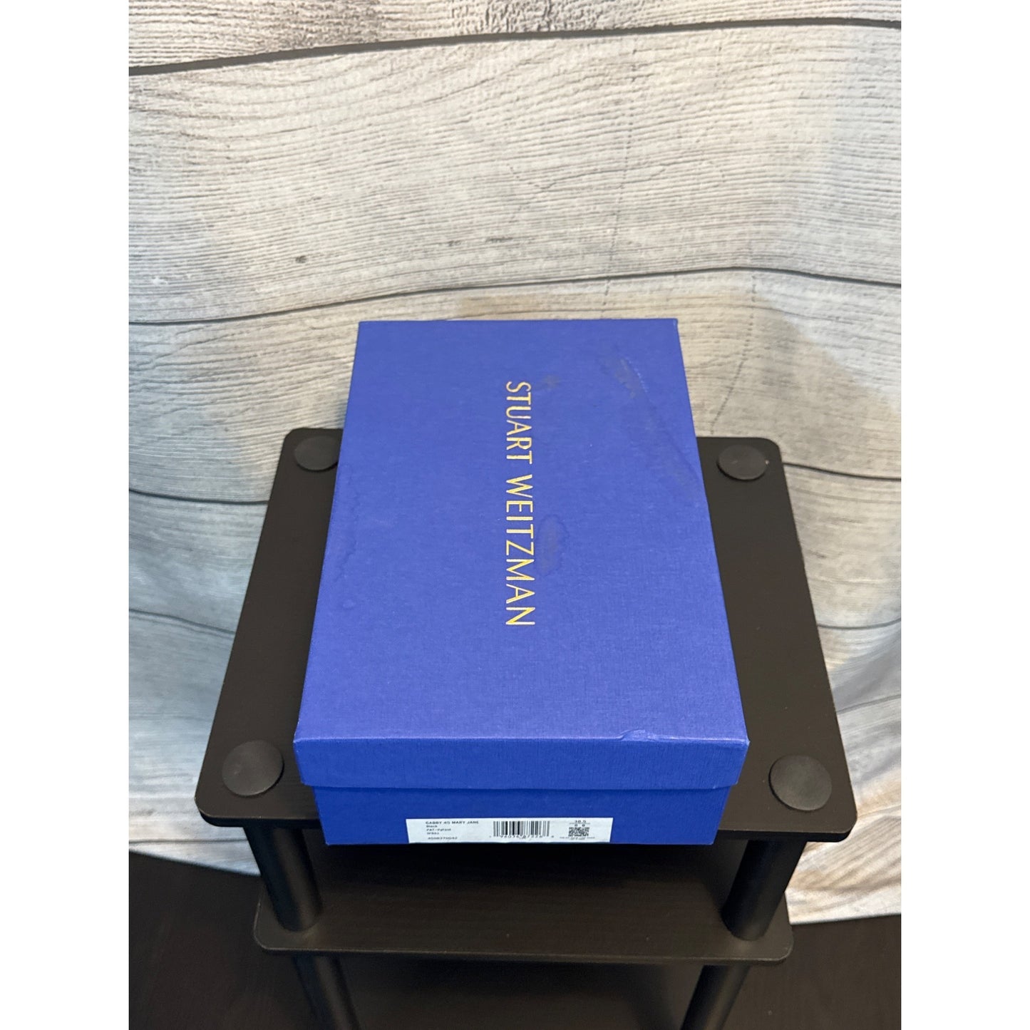 NIB Stuart Weitzman Gabby 45 Mary Jane Black Patent Leather Shoes Size 8.5