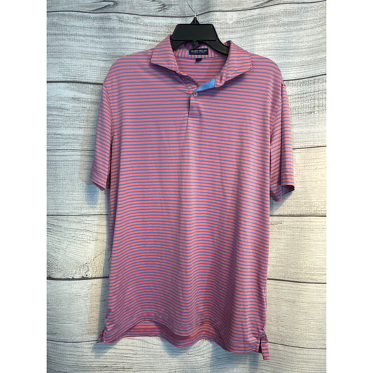 Mens Peter Millar Wanaka Aqua Cotton Polo Shirt Size L