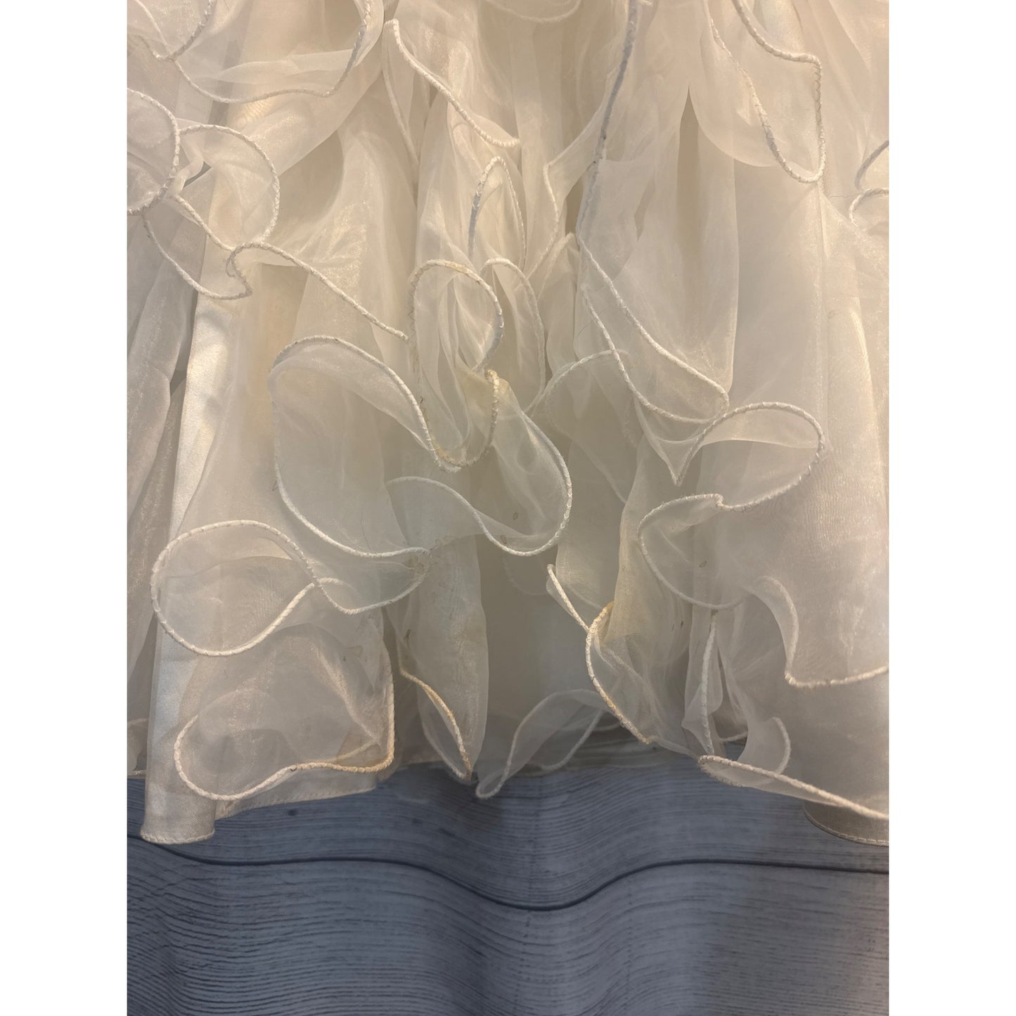 Girls Ruffled Sleeveless Dress With Organza Layers & Satin Bodice Flower Girl