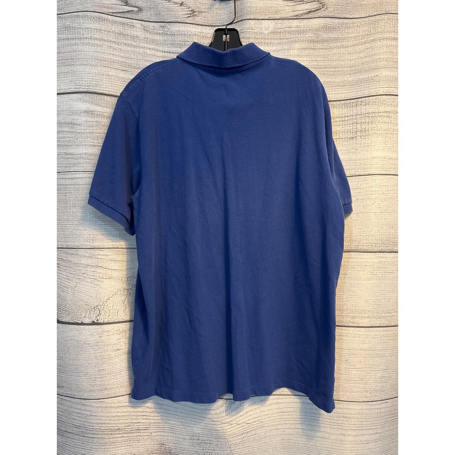 Mens Burberry Blue Polo Shirt With Signature Check Collar Accent Size XXL
